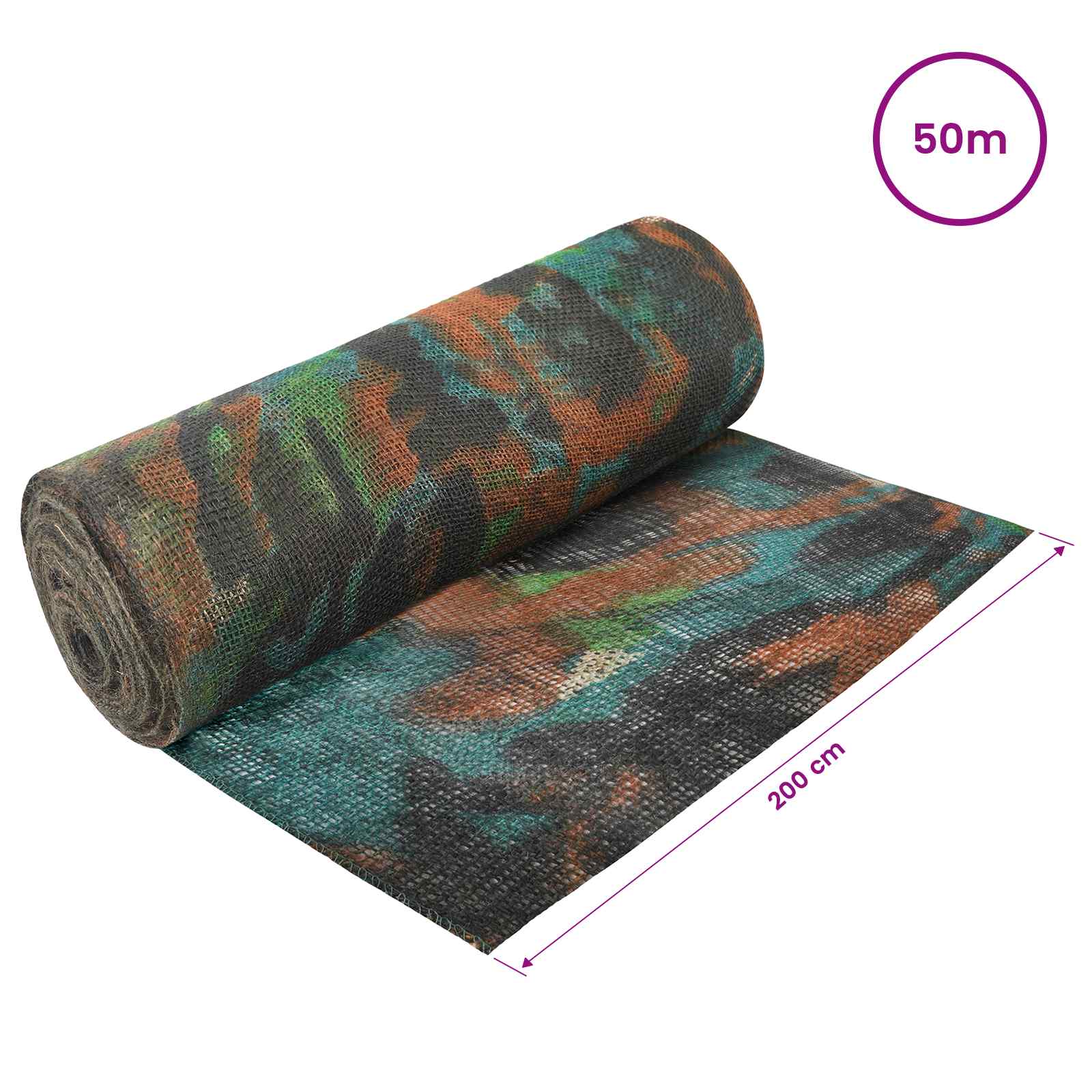 Rotolo di Juta 200 x 5000 cm Mimetico