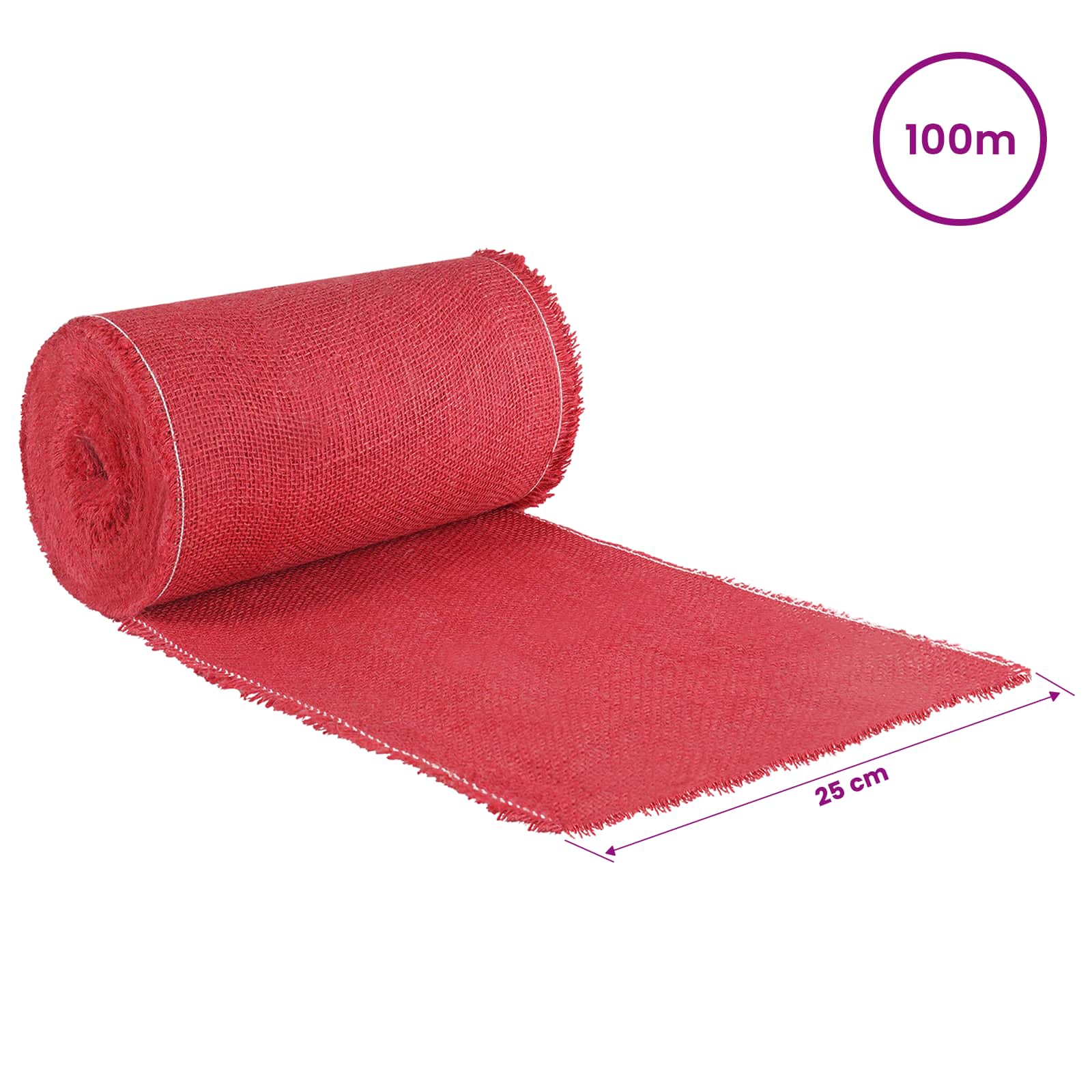 Rotolo di Juta 25 x 10000 cm Rosso