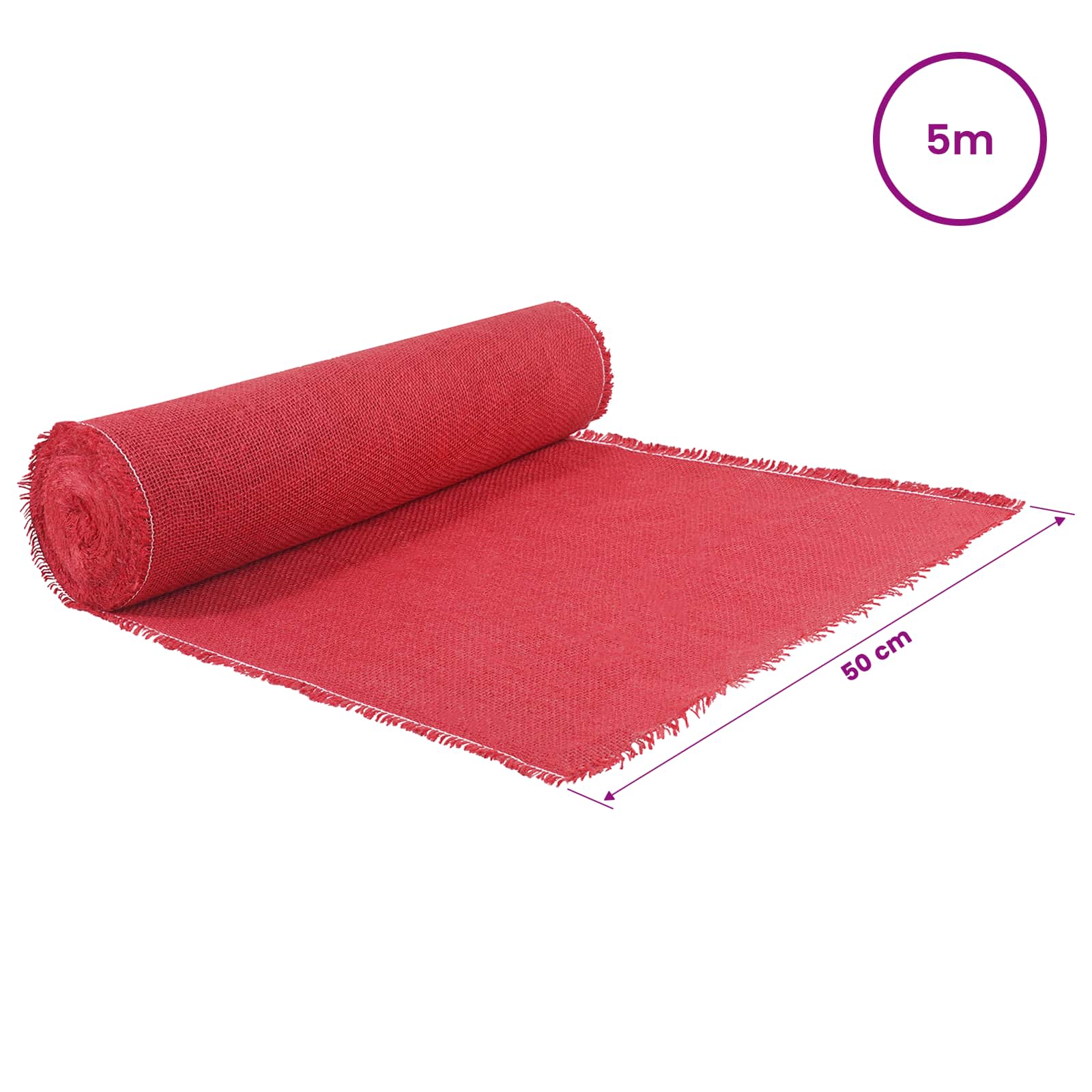 Rotolo di Juta 50 x 500 cm Rosso