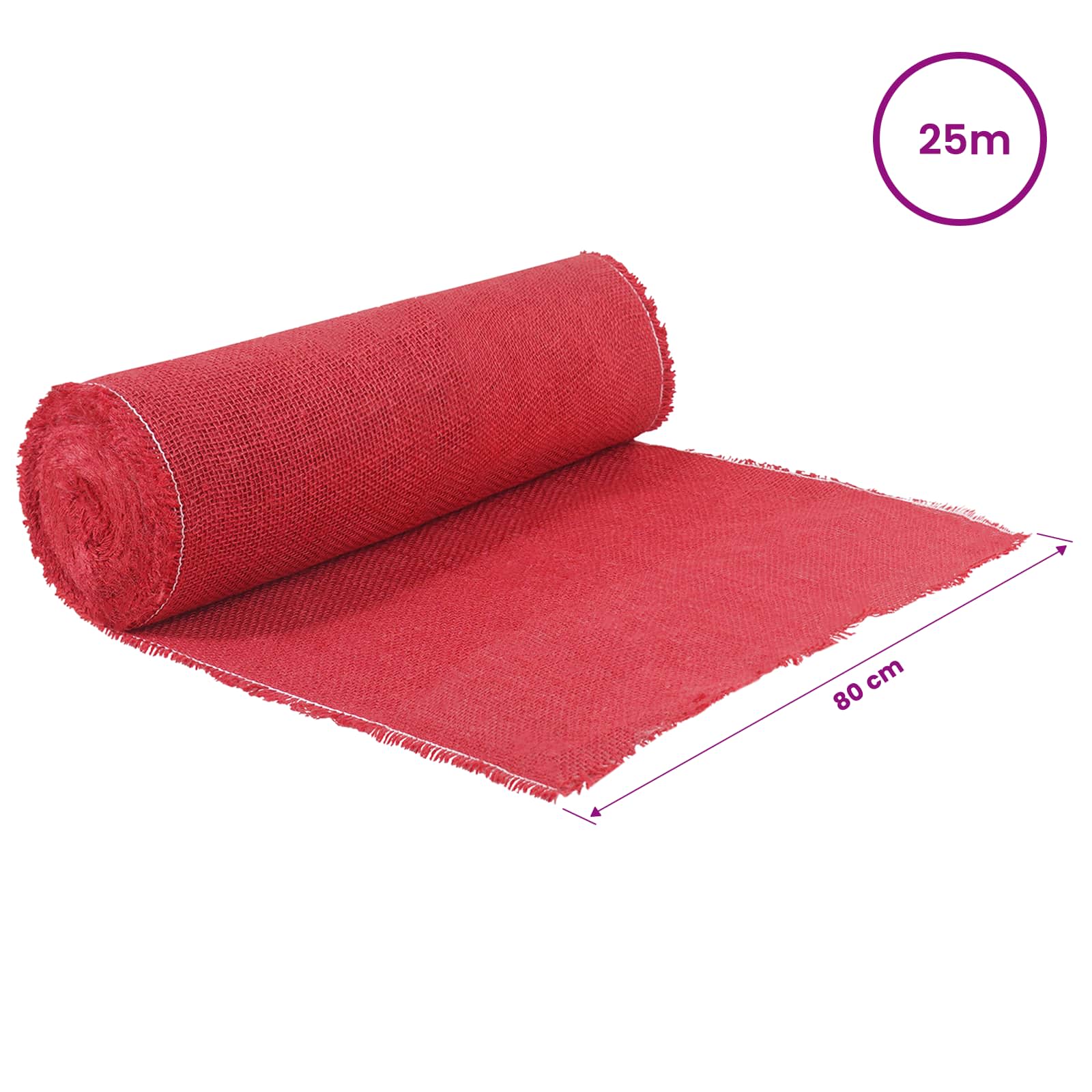 Rotolo di Juta 160 x 2500 cm Rosso
