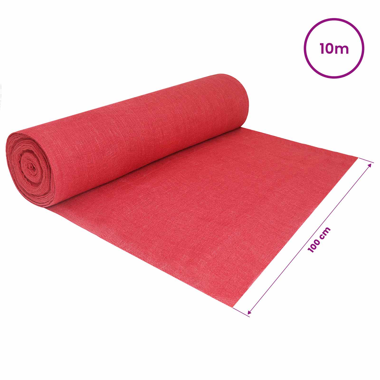 Rotolo di Juta 200 x 1000 cm Rosso