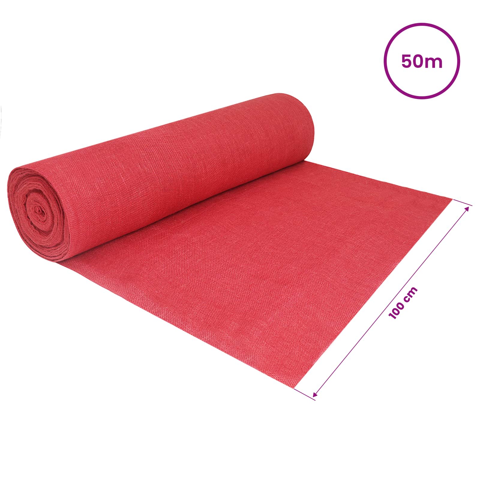 Rotolo di Juta 200 x 5000 cm Rosso