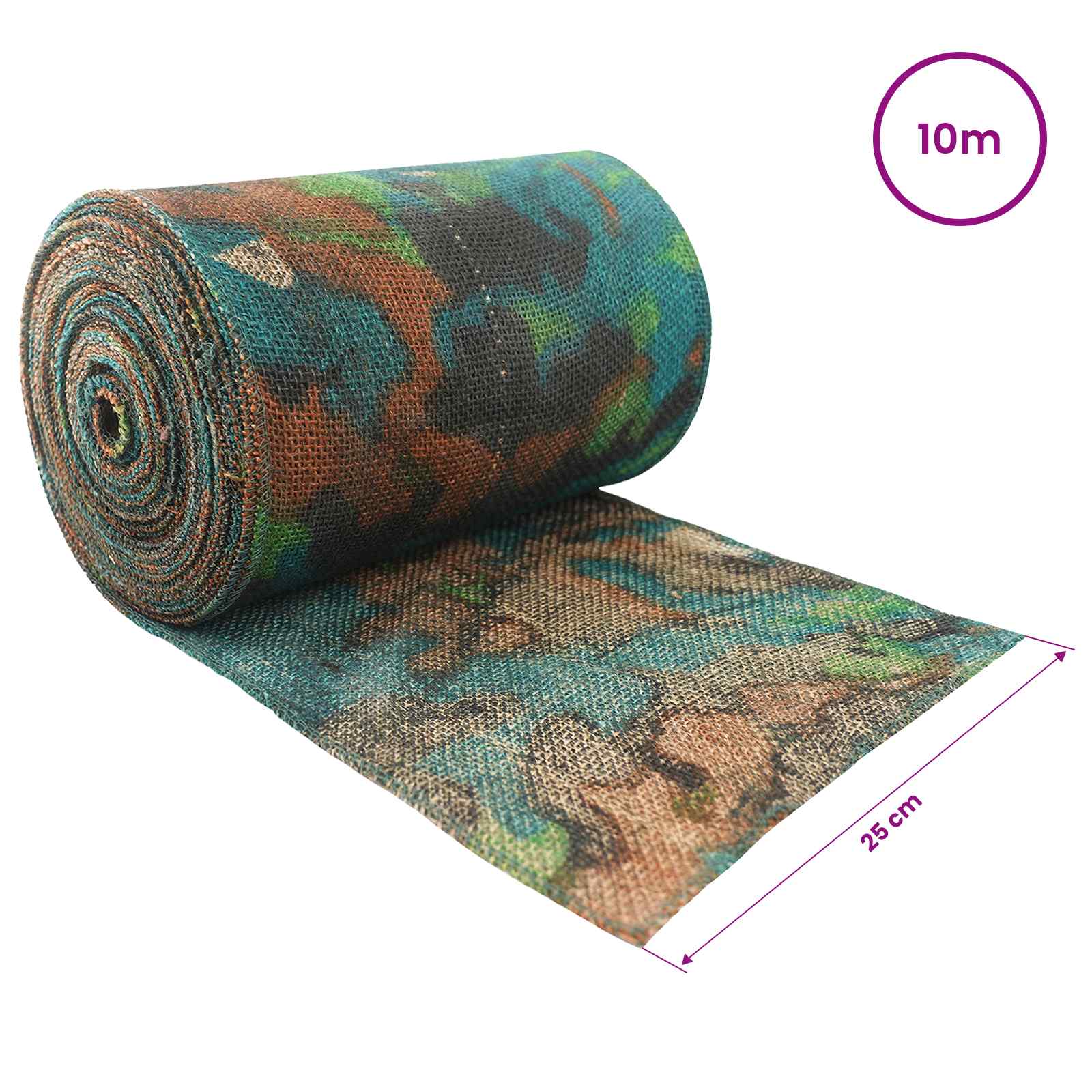 Rotolo di Juta 25 x 1000 cm Mimetico