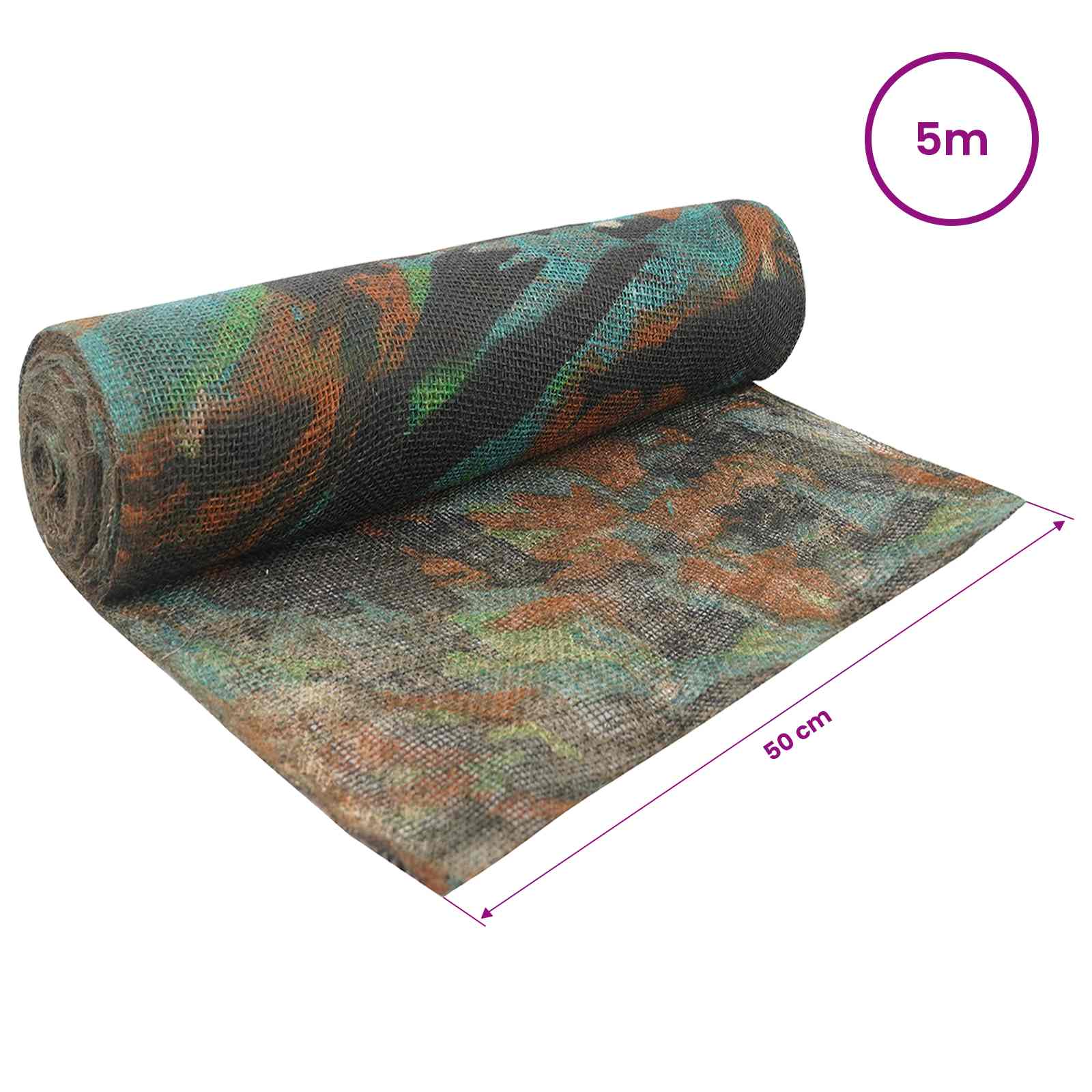 Rotolo di Juta 50 x 500 cm Mimetico