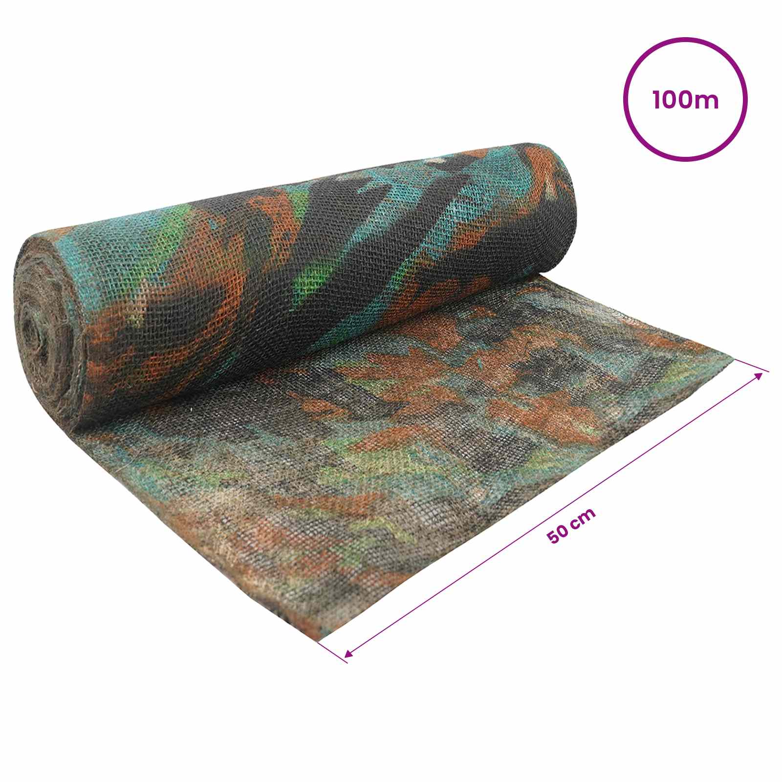 Rotolo di Juta 50 x 10000 cm Mimetico