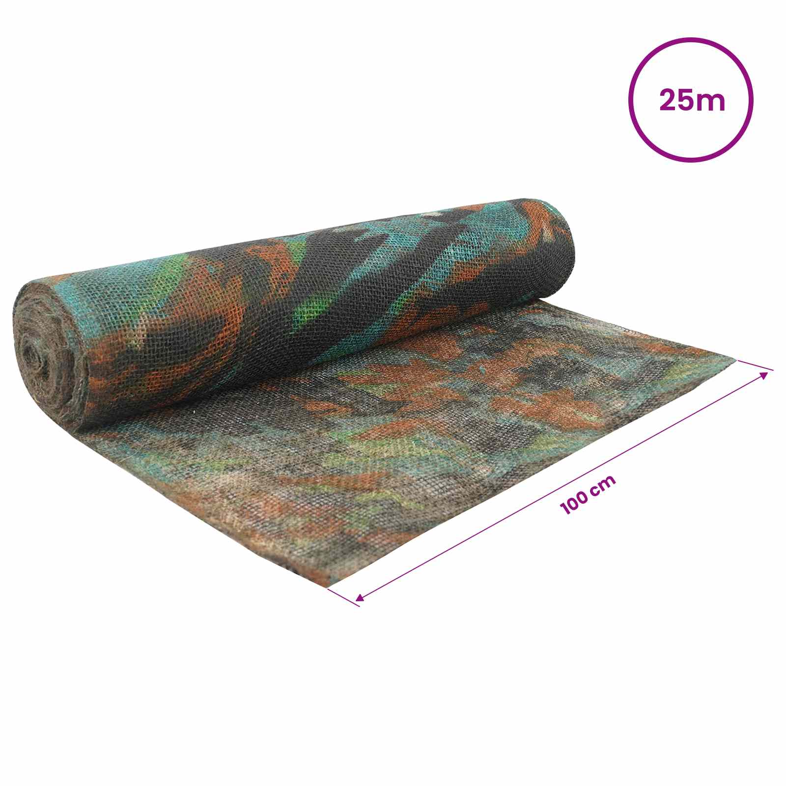 Rotolo di Juta 100 x 2500 cm Mimetico