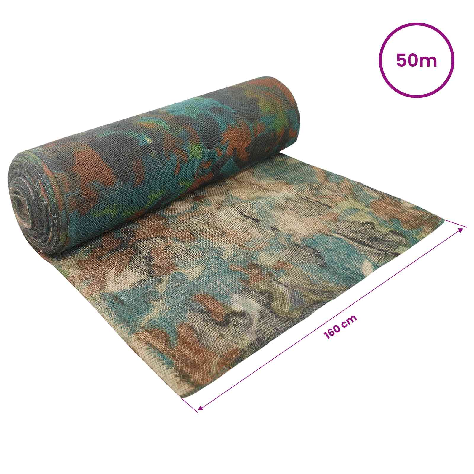 Rotolo di Juta 160 x 5000 cm Mimetico