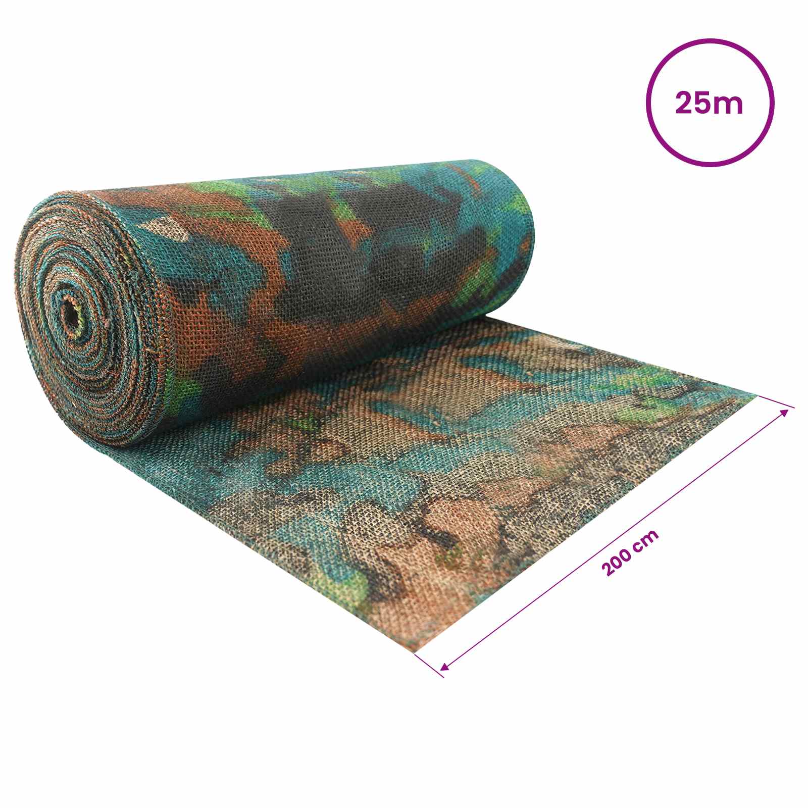 Rotolo di Juta 200 x 2500 cm Mimetico