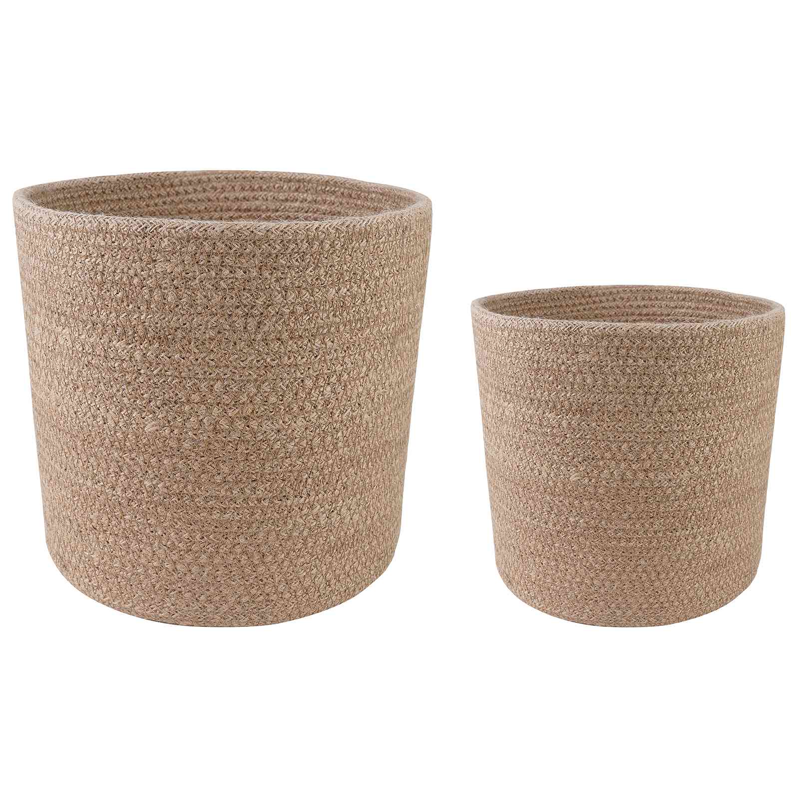 Set di Vasi per Piante 2 pz Naturale Ø 28 x 28 cm