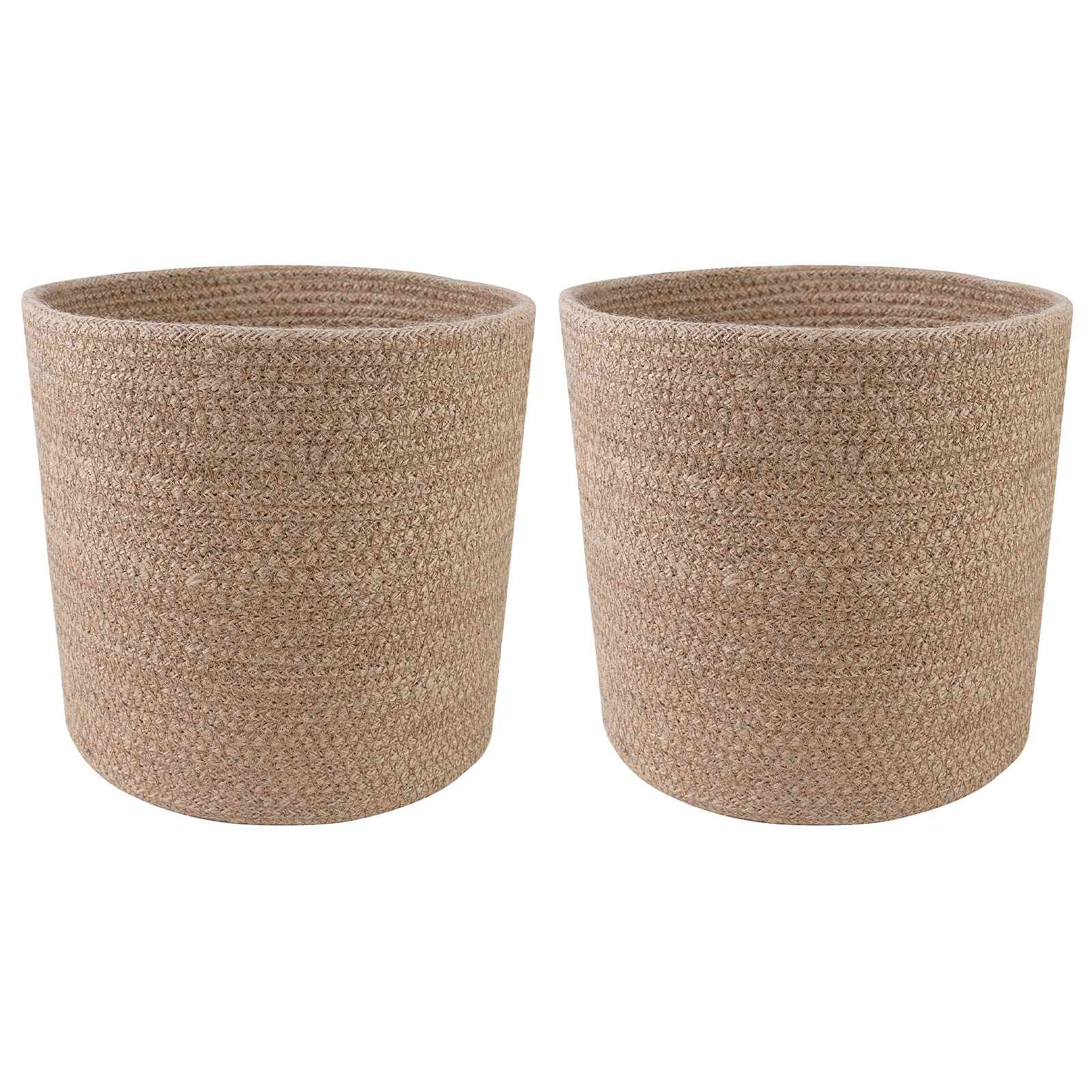 Set di Vasi per Piante 2 pz Naturale Ø 21 x 21 cm