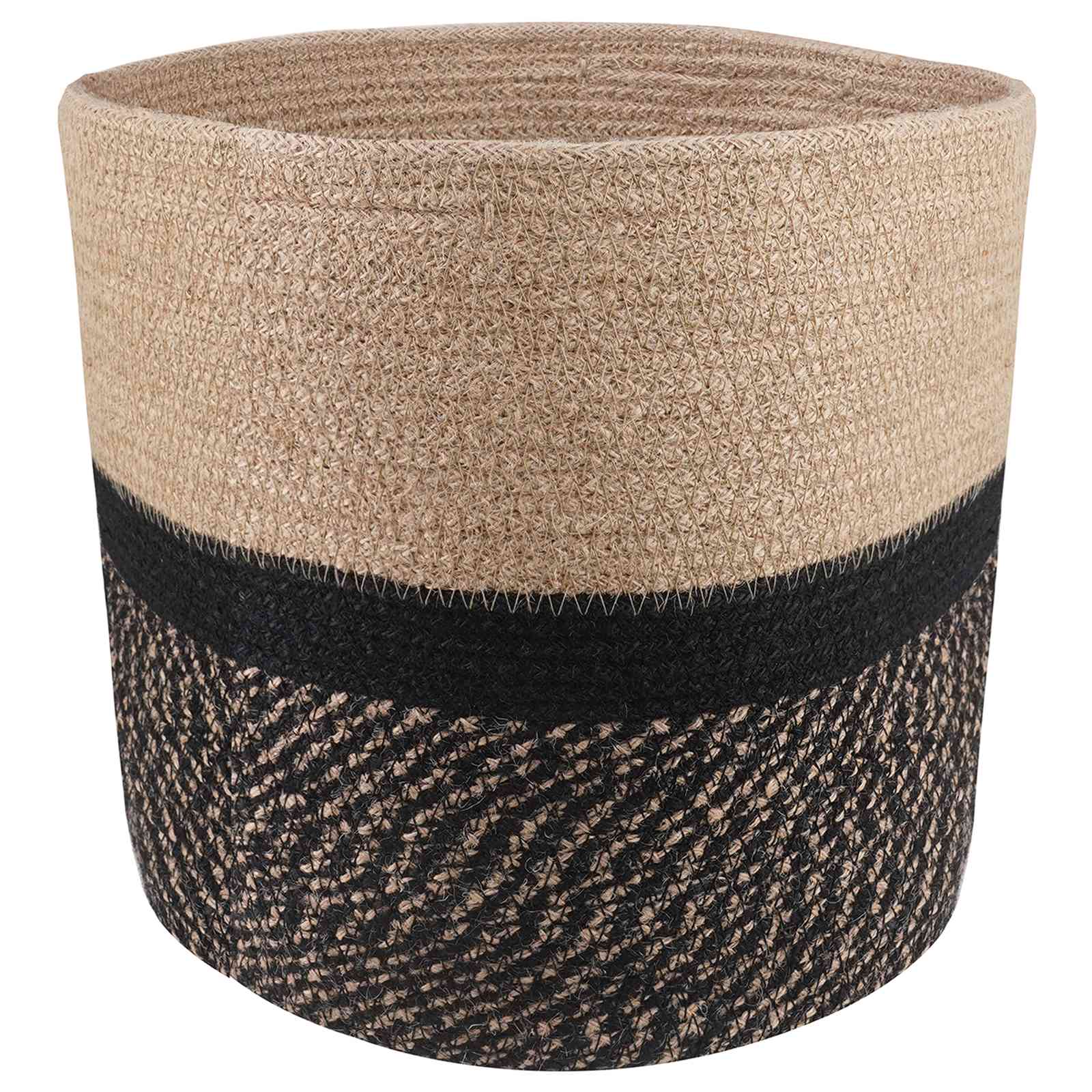 Set di Vasi per Piante 2 pz Naturale e Nero Ø 28 x 28 cm