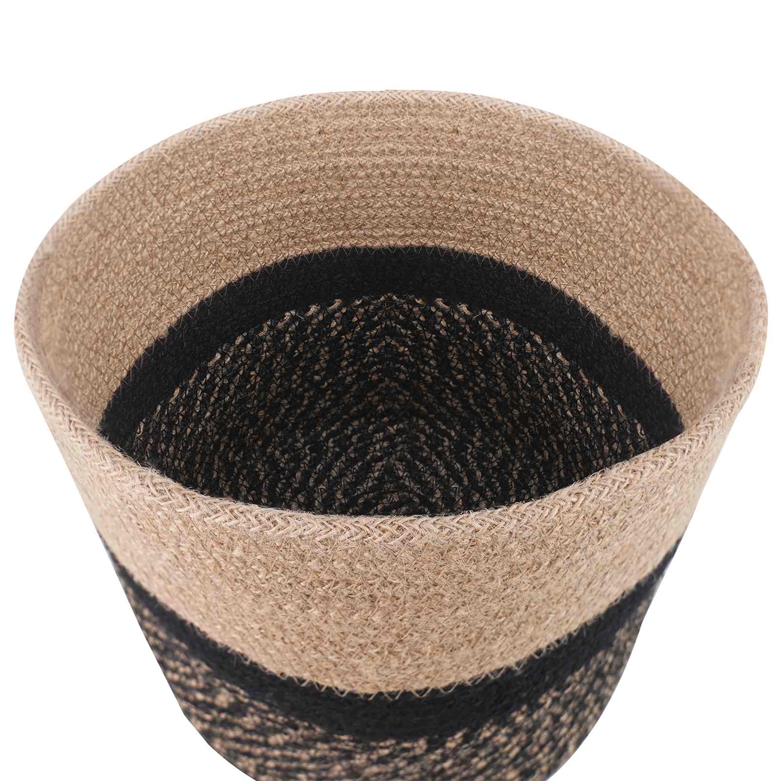 Set di Vasi per Piante 2 pz Naturale e Nero Ø 28 x 28 cm