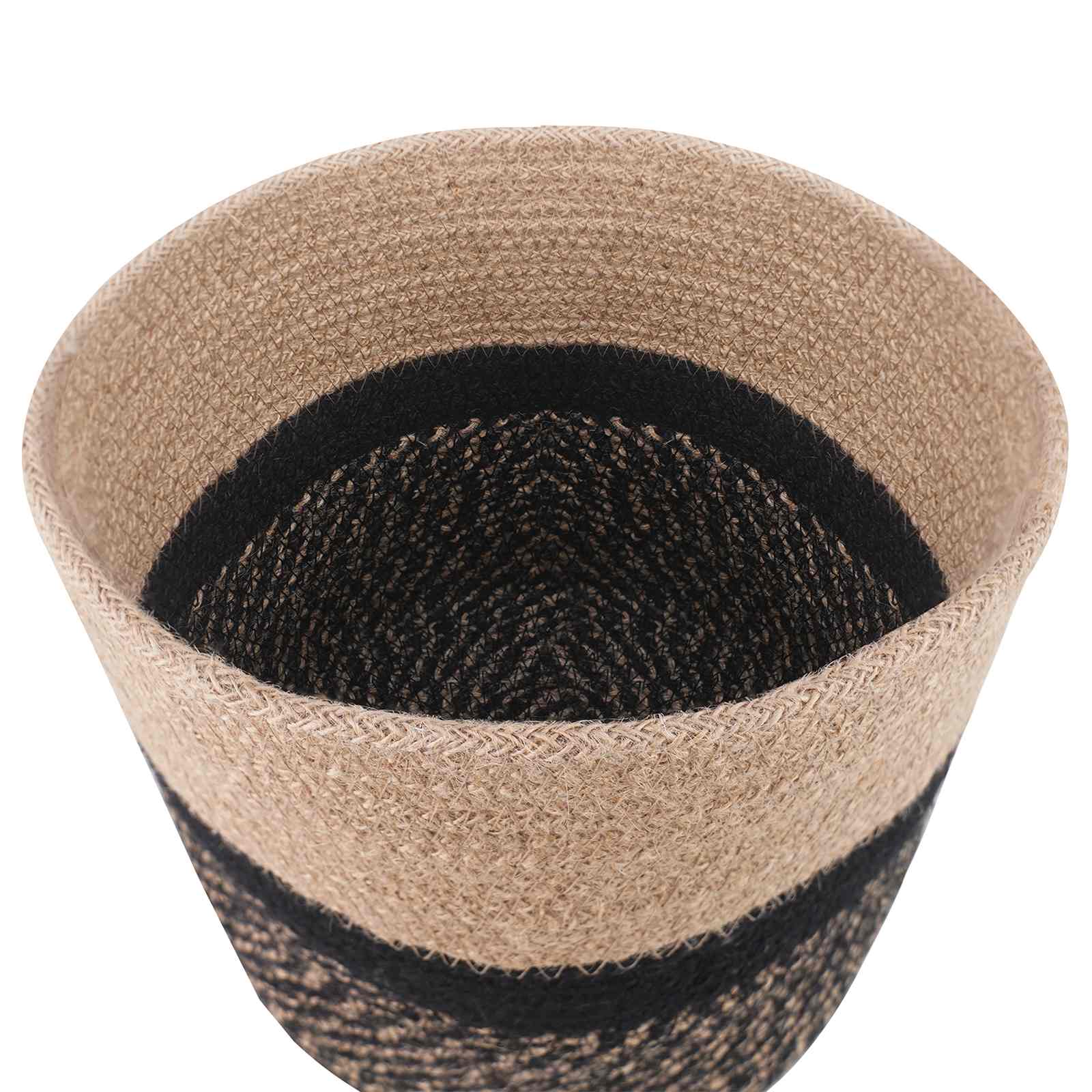 Set di Vasi per Piante 2 pz Naturale e Nero Ø 21 x 21 cm