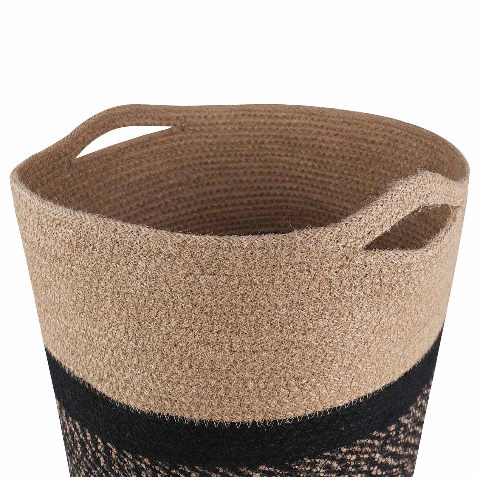 Set di Vasi per Piante 2 pz Naturale e Nero Ø 28 x 28 cm