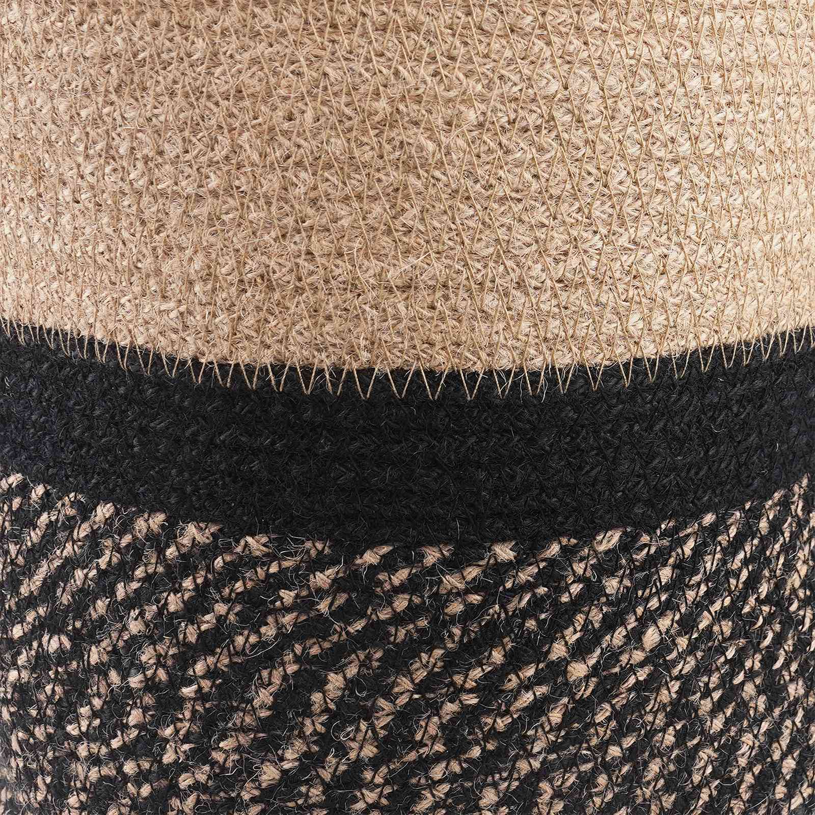 Set di Vasi per Piante 2 pz Naturale e Nero Ø 28 x 28 cm