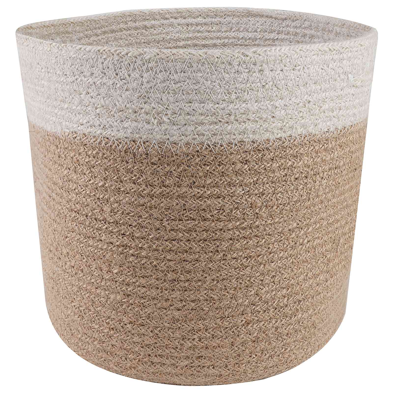 Set di Vasi per Piante 2 pz Naturale e Bianco Ø 21 x 21 cm