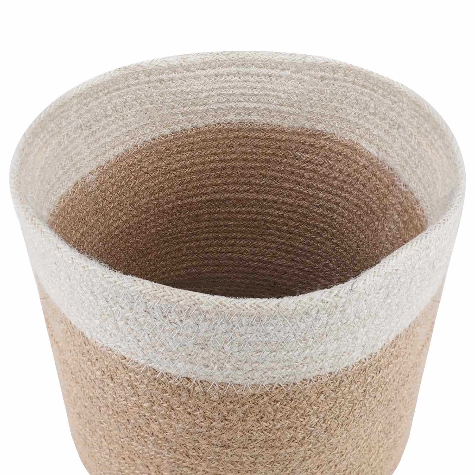Set di Vasi per Piante 2 pz Naturale e Bianco Ø 21 x 21 cm