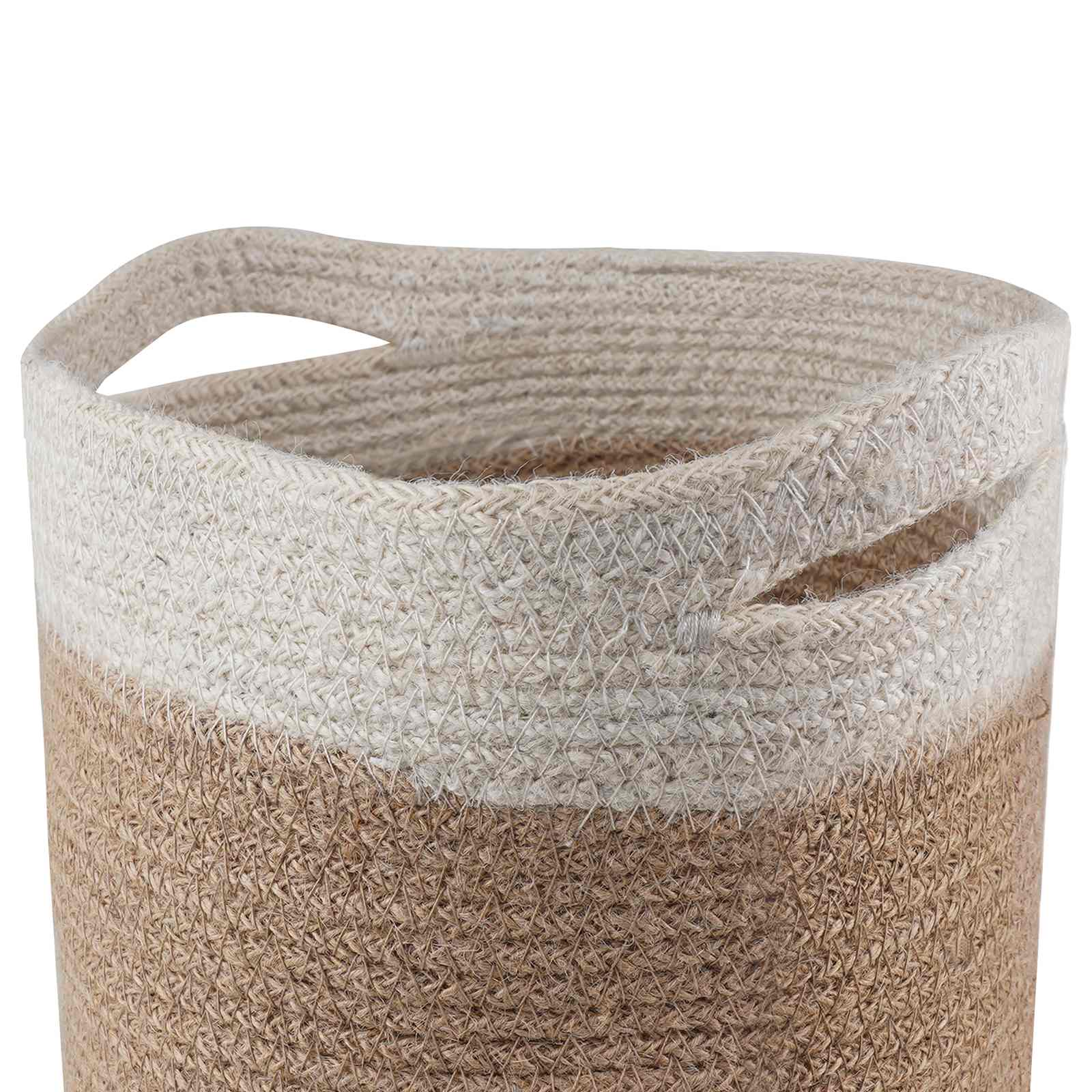 Set di Vasi per Piante 2 pz Naturale e Bianco Ø 21 x 21 cm