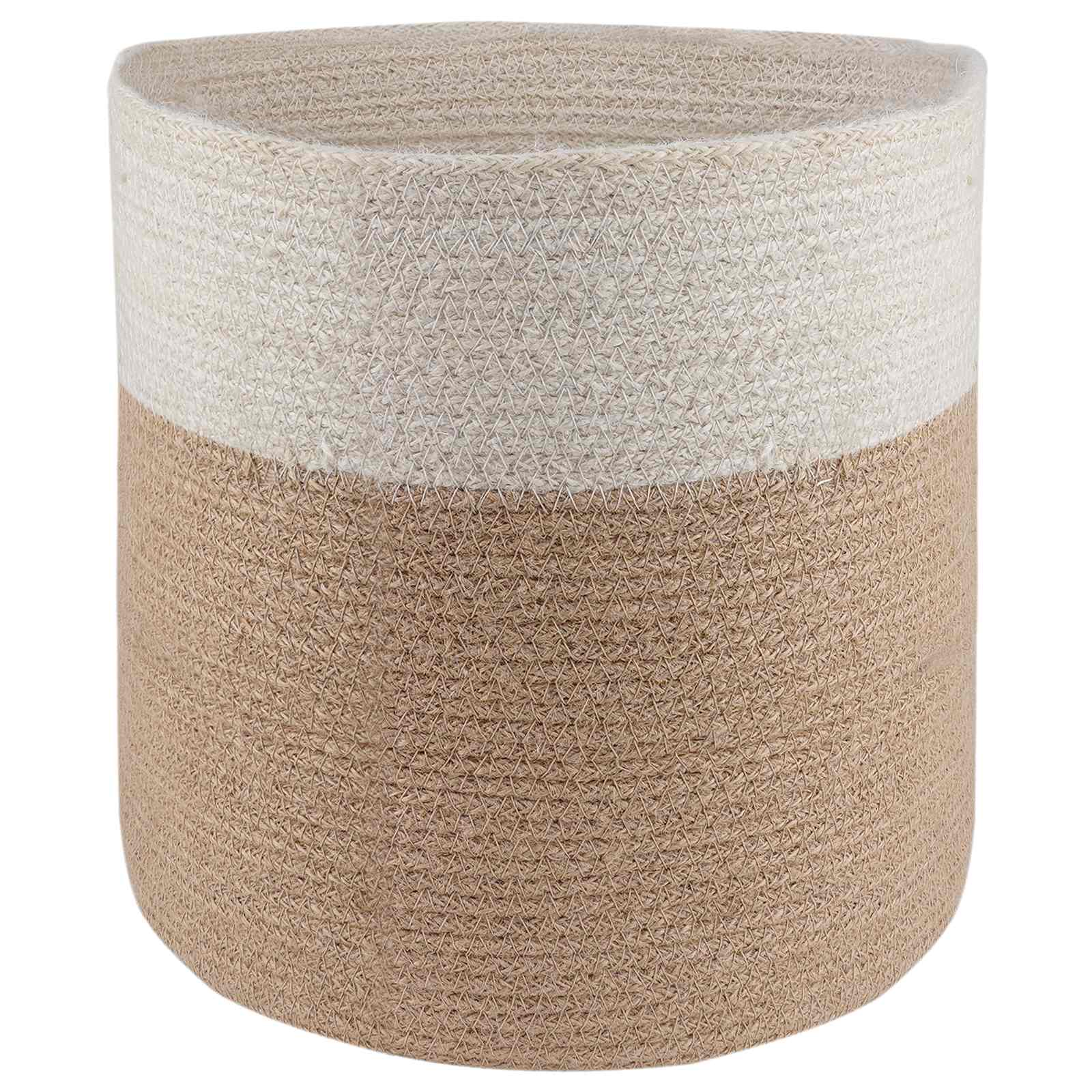 Set di Vasi per Piante 2 pz Naturale e Bianco Ø 28 x 28 cm