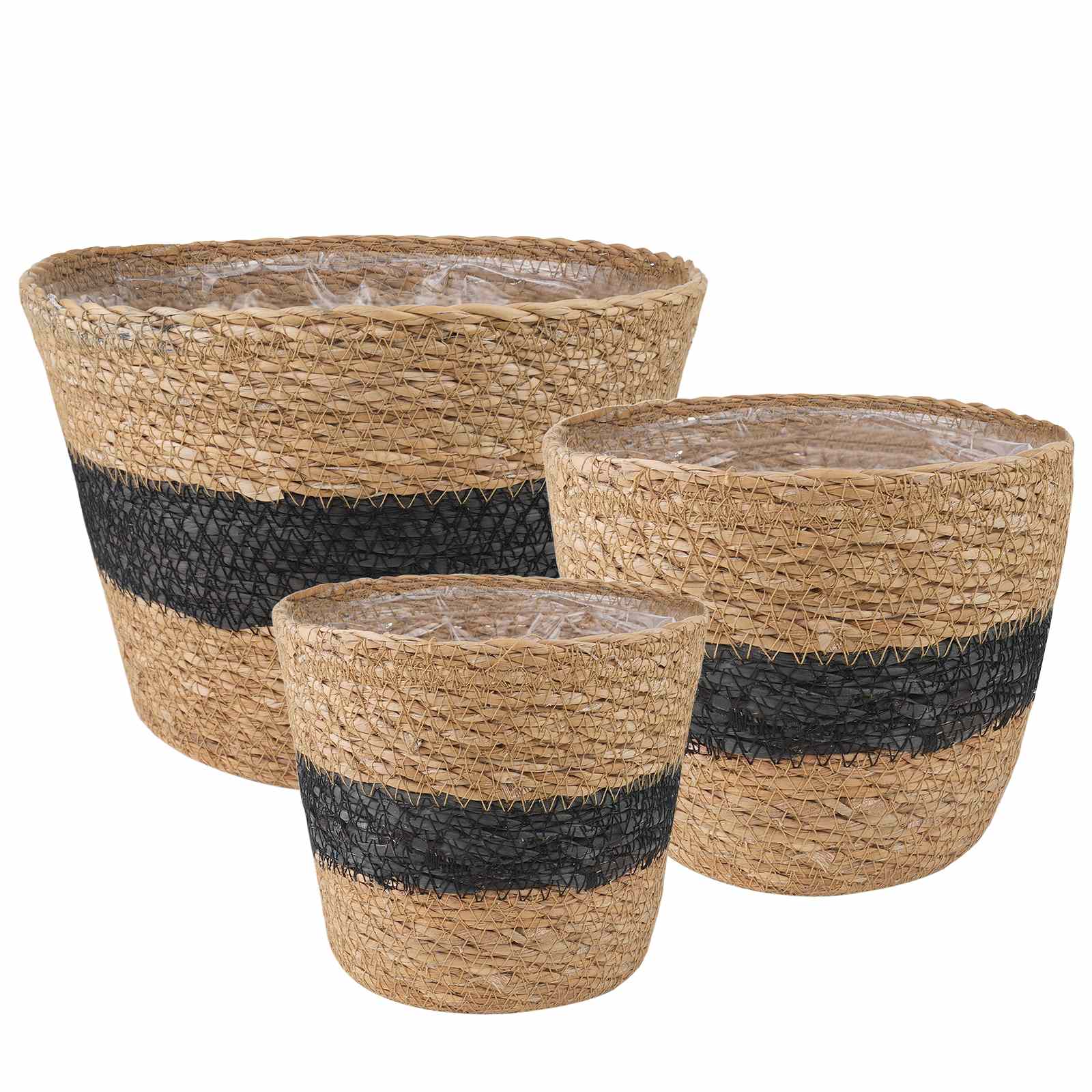 3 pz Naturale e Nero Ø26 x 19 cm 100% Erba marina