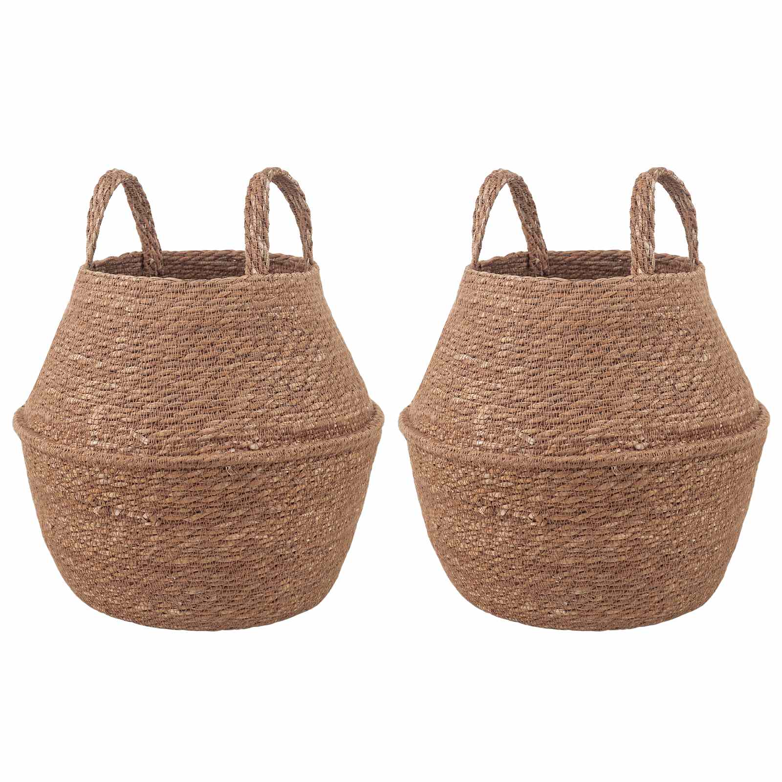 Vaso da fiori con manici 2 pz Naturale Ø 22 x 20 cm