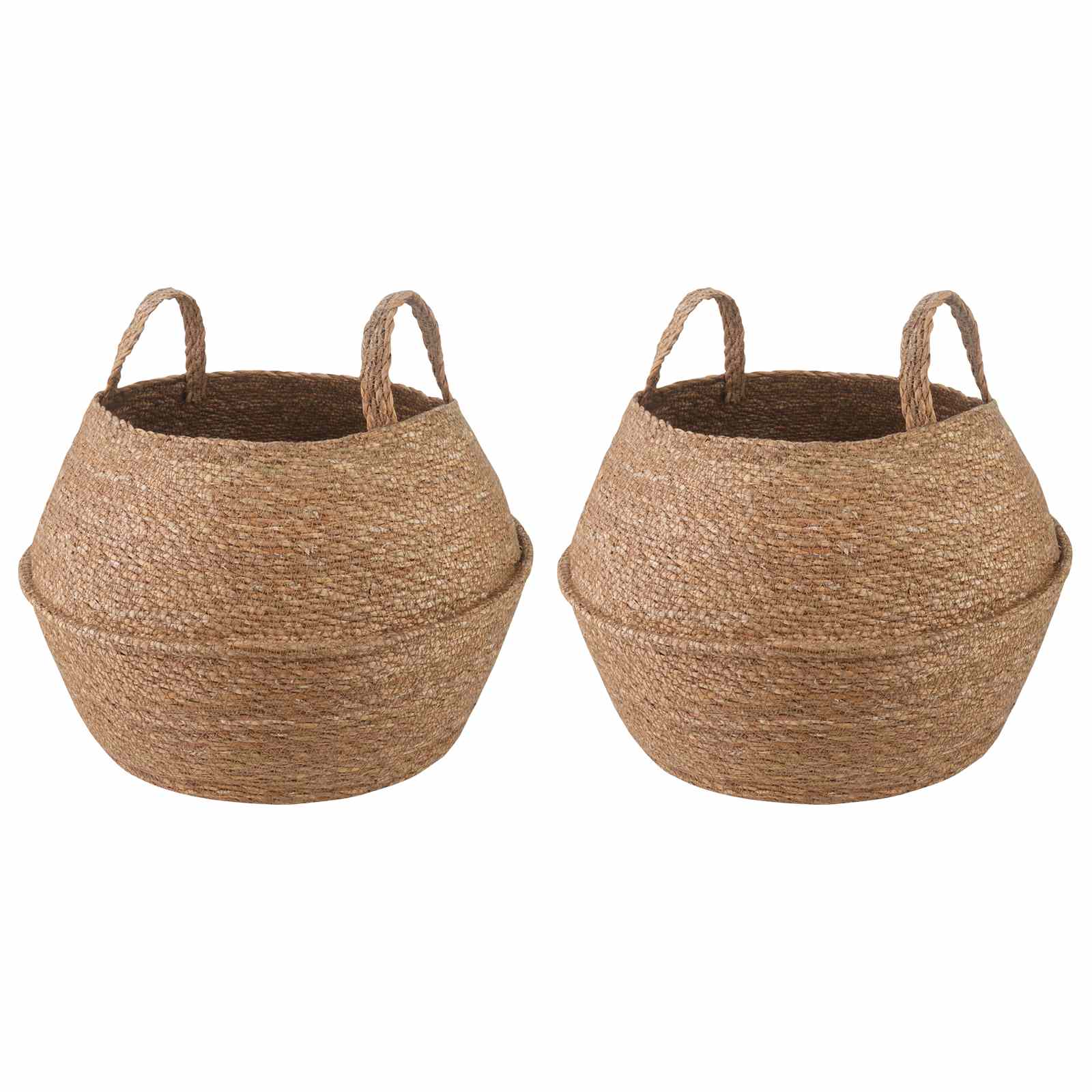 Vaso da fiori con manici 2 pz Naturale Ø 32 x 32 cm