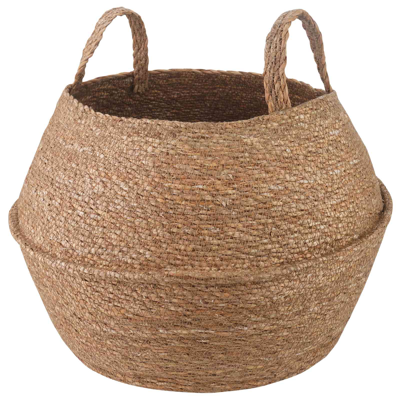 Vaso da fiori con manici Naturale Ø 45 x 36 cm 100% Erba marina