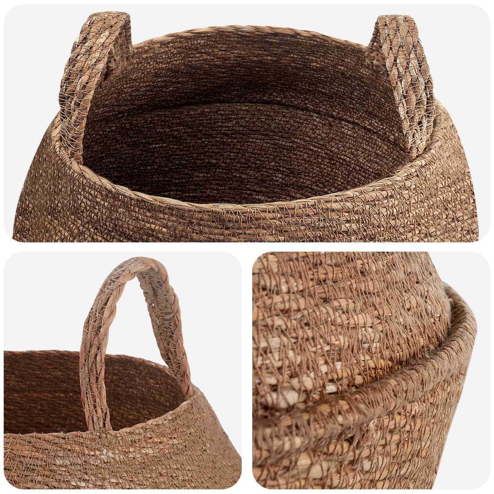 Vaso da fiori con manici 2 pz Naturale Ø 45 x 36 cm