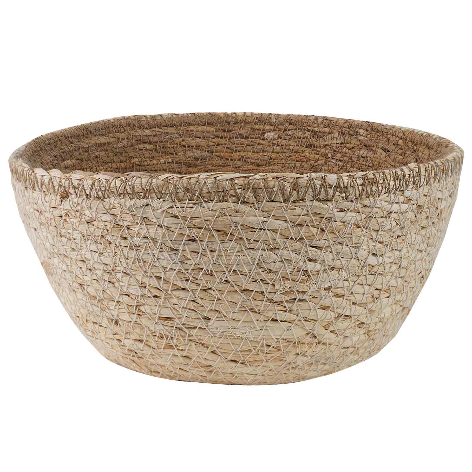Vaso da fiori con manici Bianco Ø 22 x 20 cm 100% Erba marina