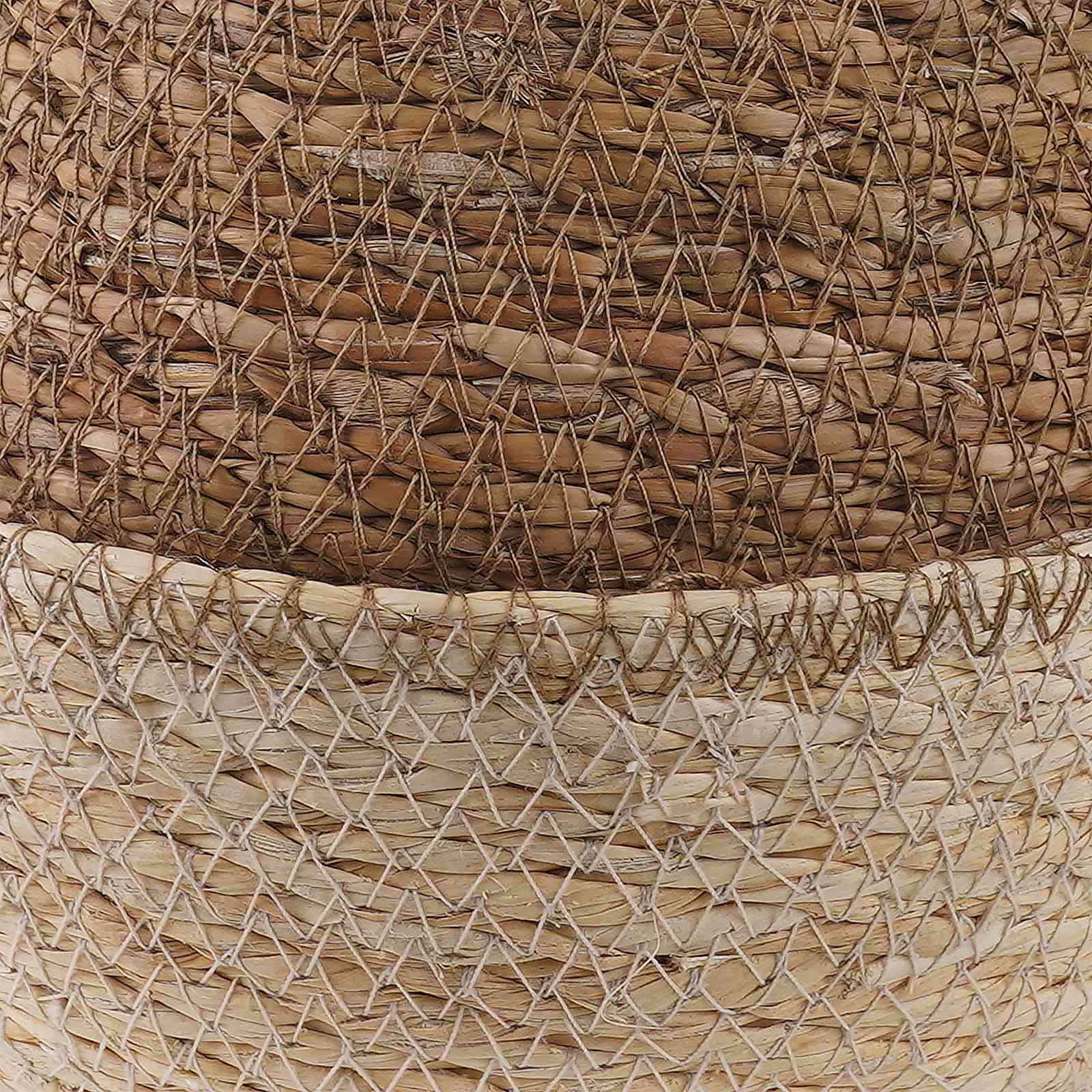 Vaso da fiori con manici Bianco Ø 22 x 20 cm 100% Erba marina