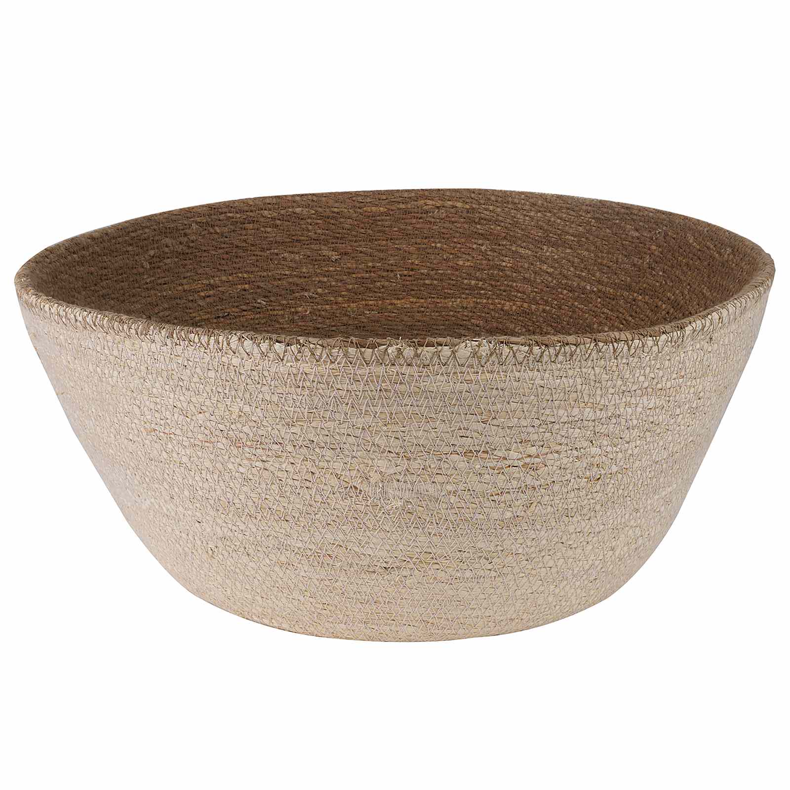 Vaso da fiori con manici Bianco Ø 32 x 32 cm 100% Erba marina