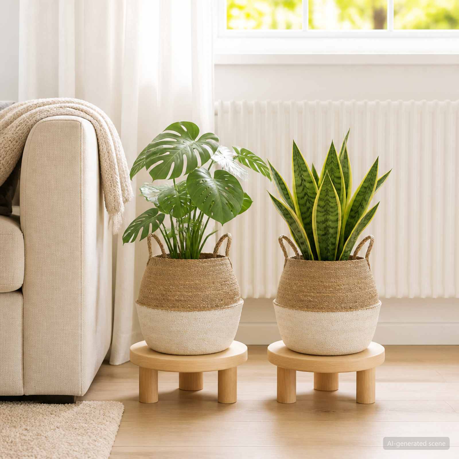 Vaso da fiori con manici 2 pz Bianco Ø 32 x 32 cm