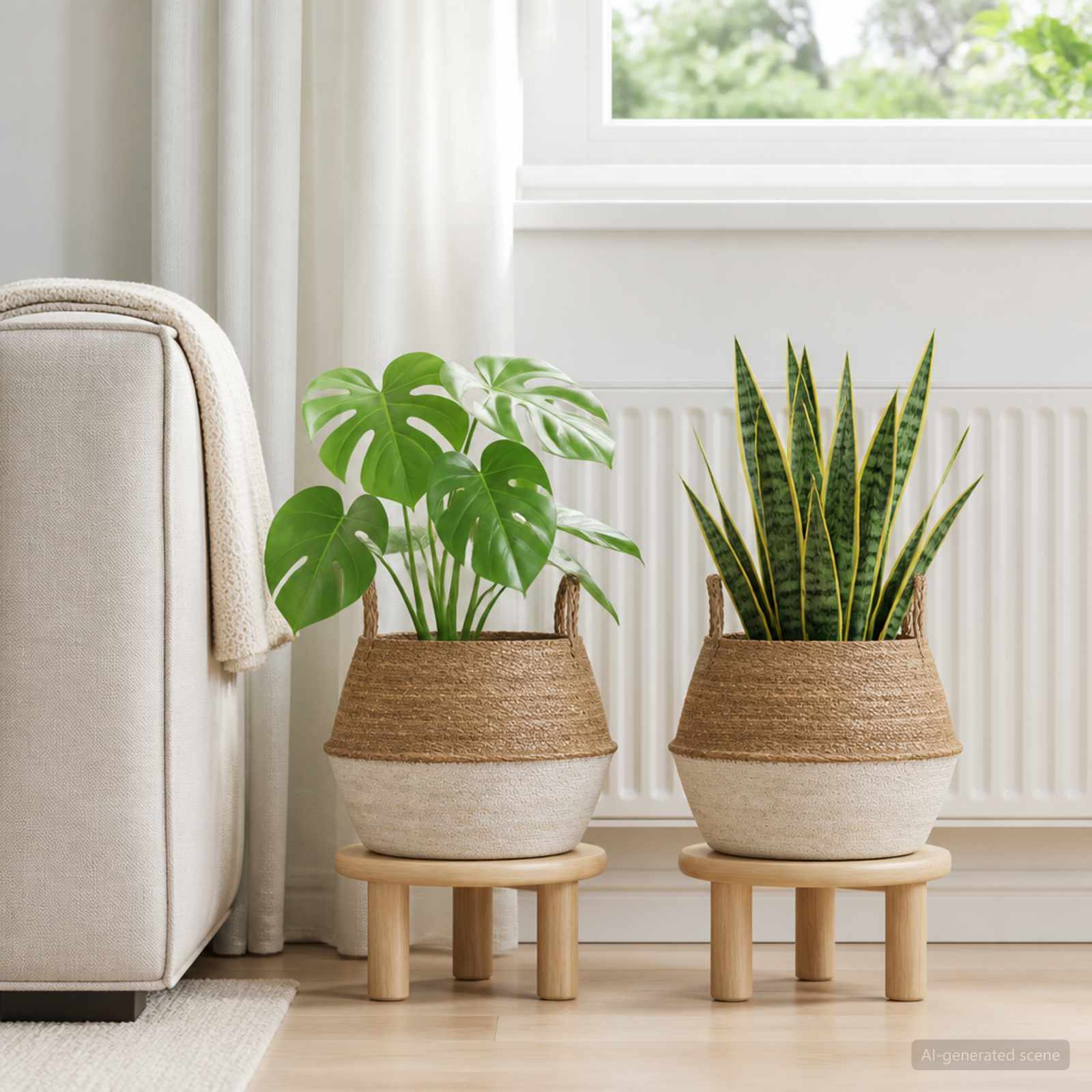 Vaso da fiori con manici 2 pz Bianco Ø 45 x 36 cm