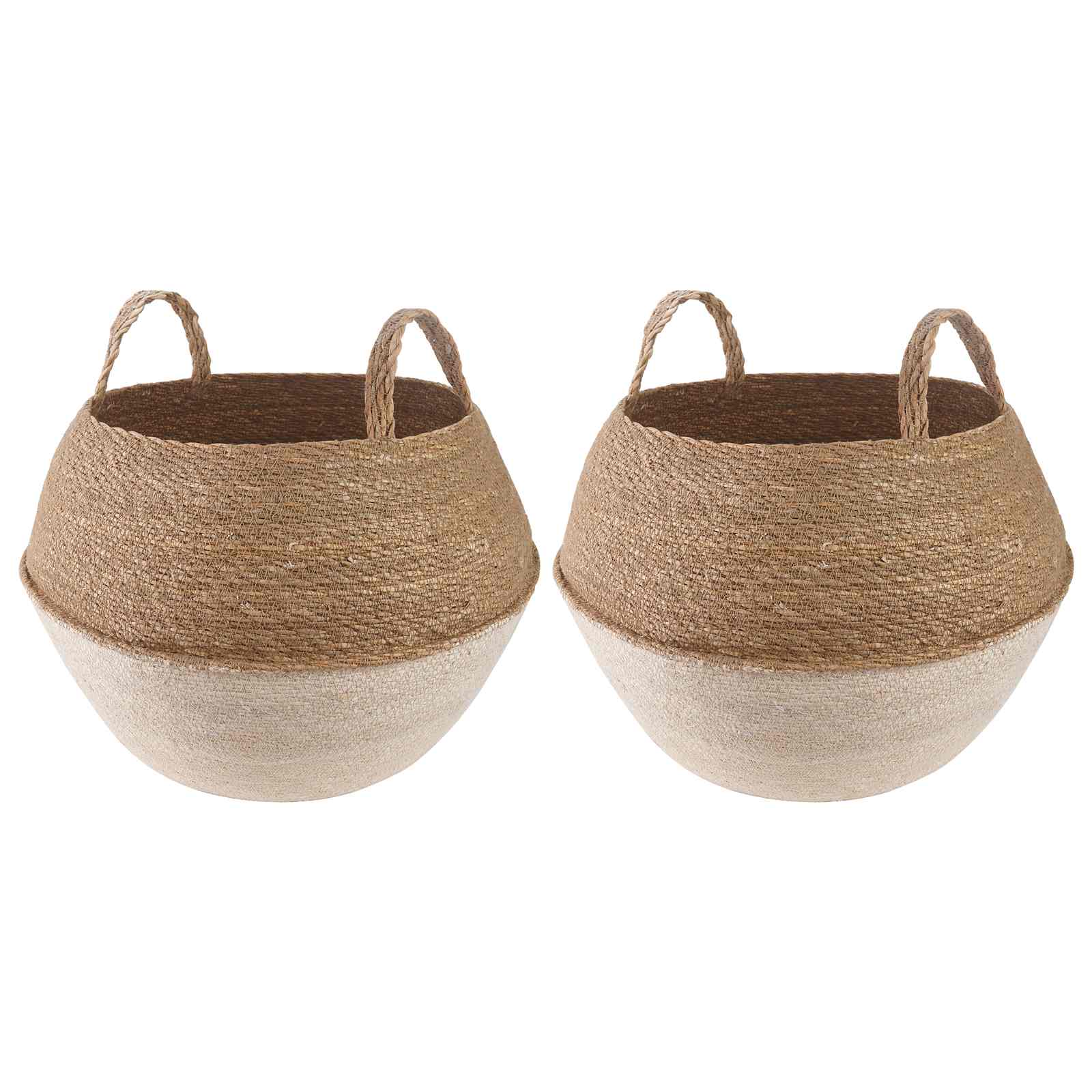 Vaso da fiori con manici 2 pz Bianco Ø 45 x 36 cm