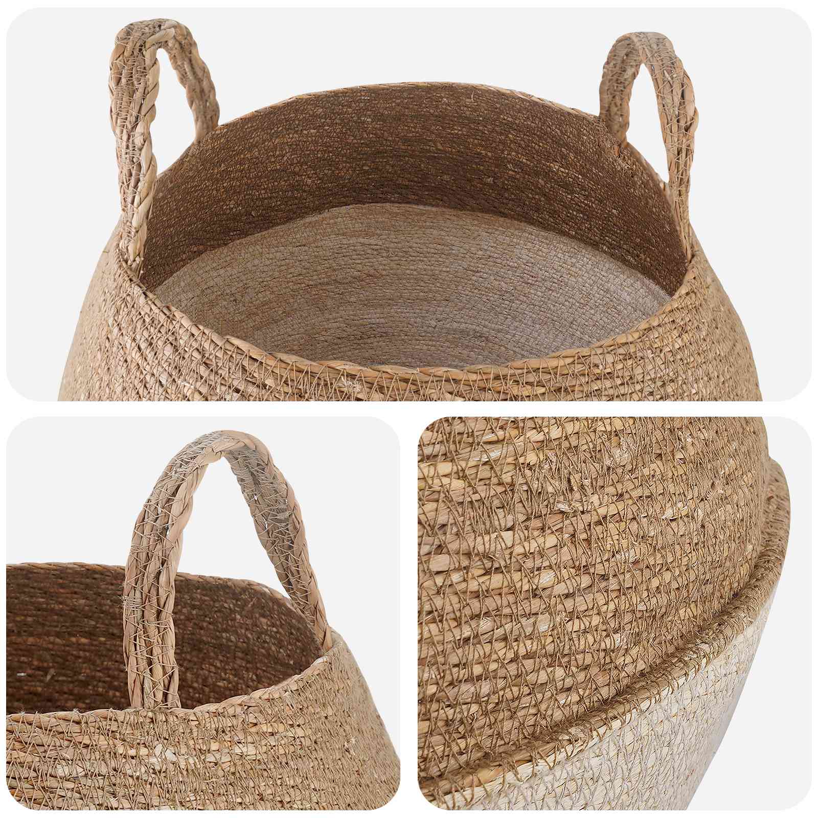 Vaso da fiori con manici 2 pz Bianco Ø 45 x 36 cm