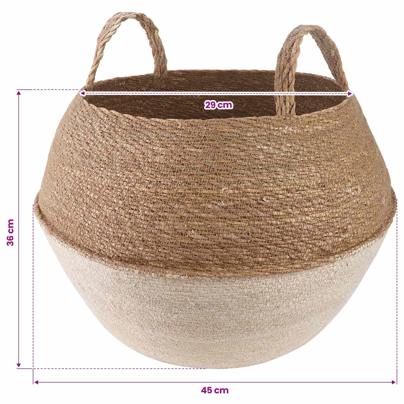 Vaso da fiori con manici 2 pz Bianco Ø 45 x 36 cm