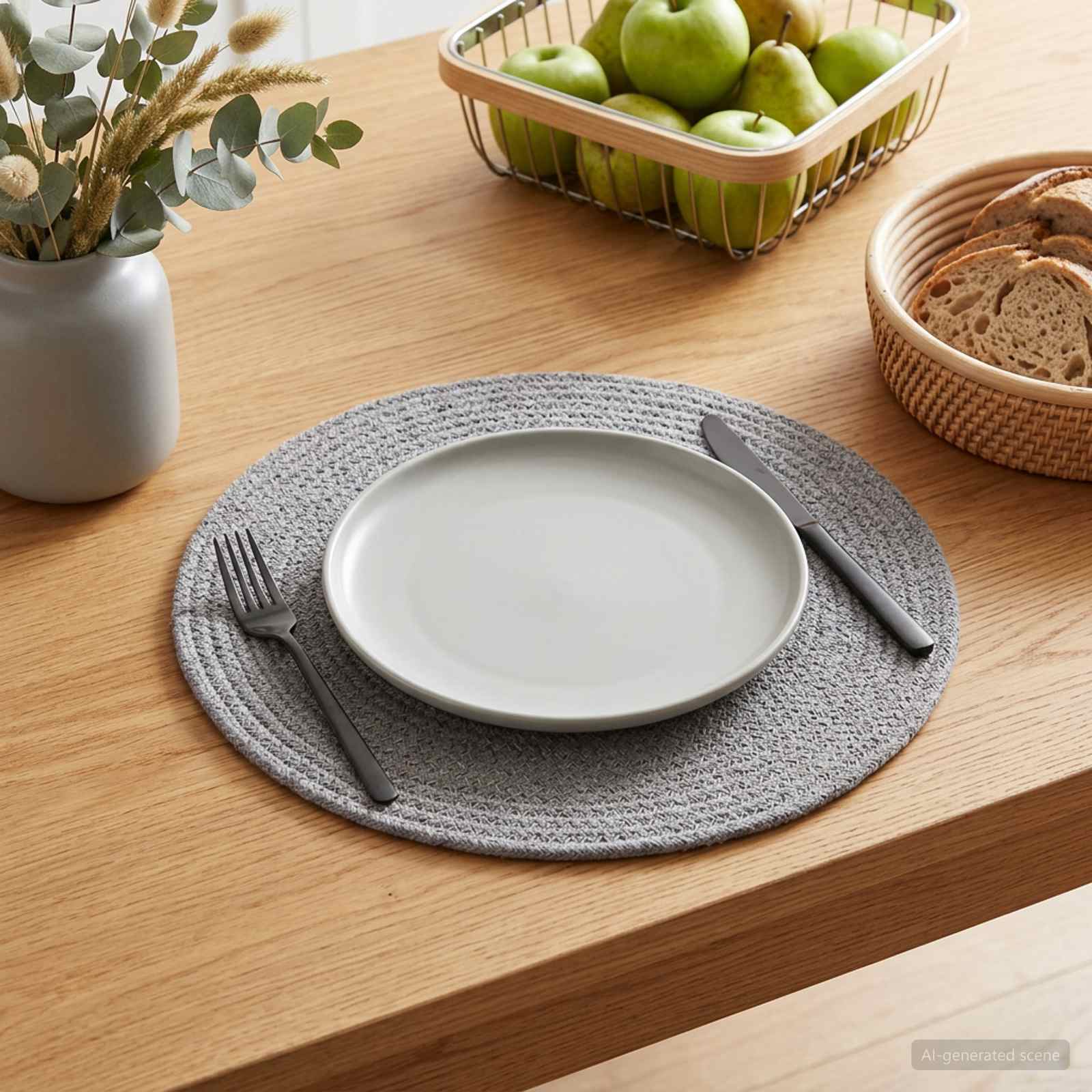 Sottobicchieri in juta 6 pz Grigio 100% Juta Tossa