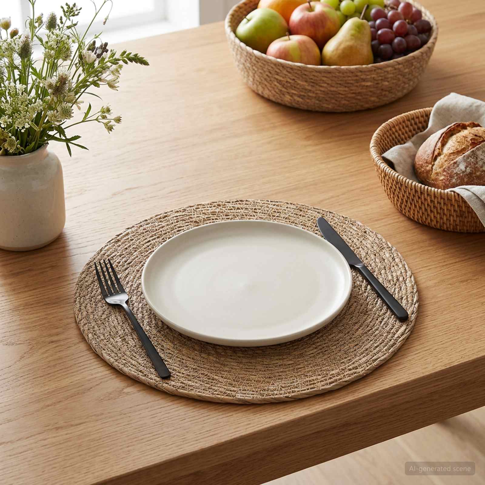 Tovagliette in erba di mare 12 pz Naturale 100% Erba marina