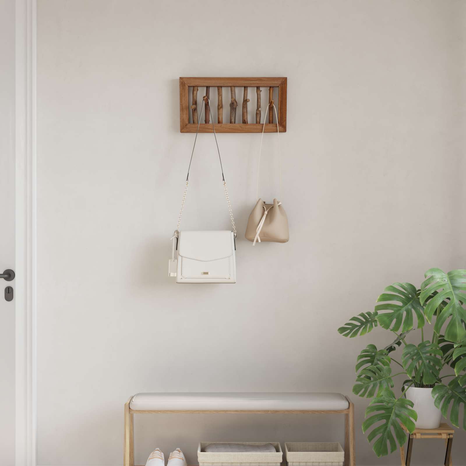 Gancio per Cappotti Naturale 50 x 10 x 25 cm
