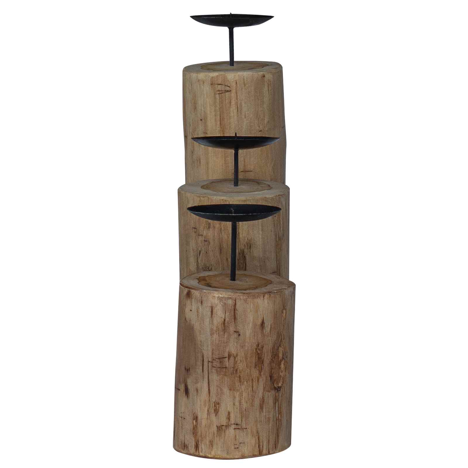 Candelabro 3 pz Naturale Legno massello di teak