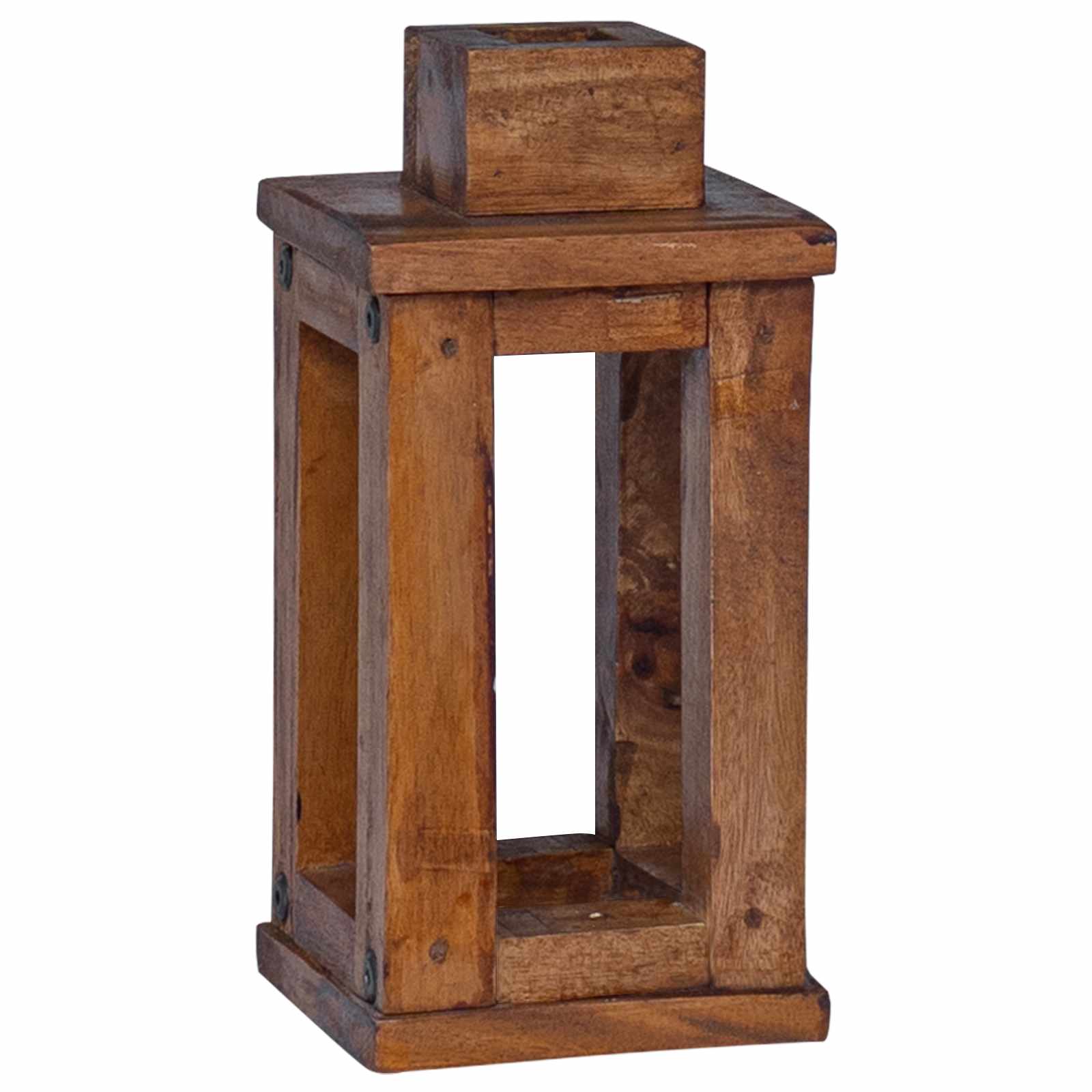 Lanterna 3 pz Naturale 30 x 30 x 44 cm Legno di Mogano