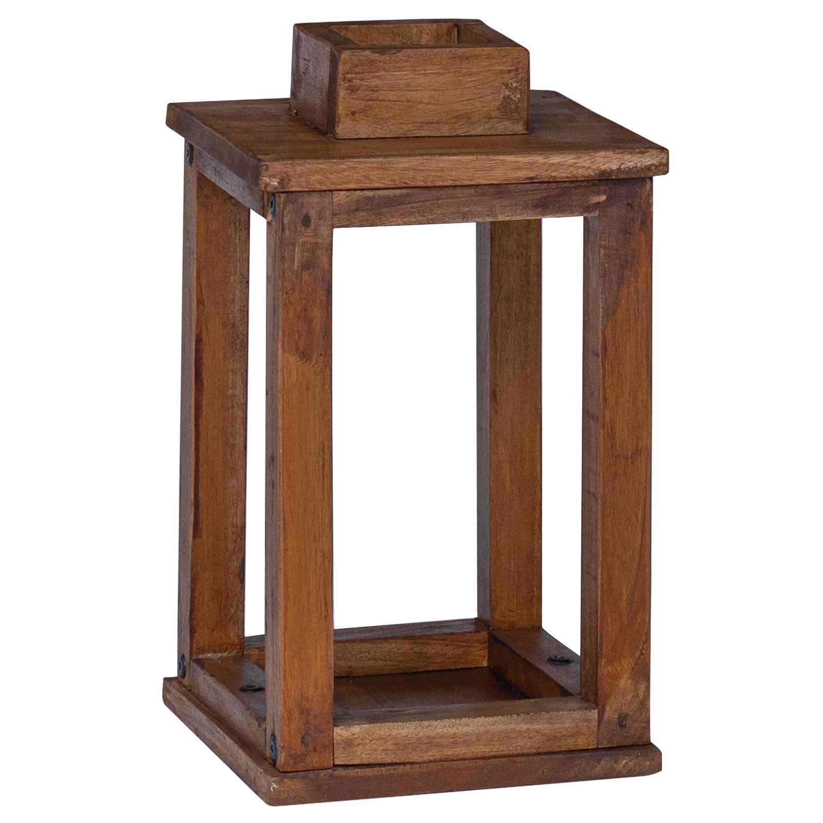 Lanterna 3 pz Naturale 30 x 30 x 44 cm Legno di Mogano