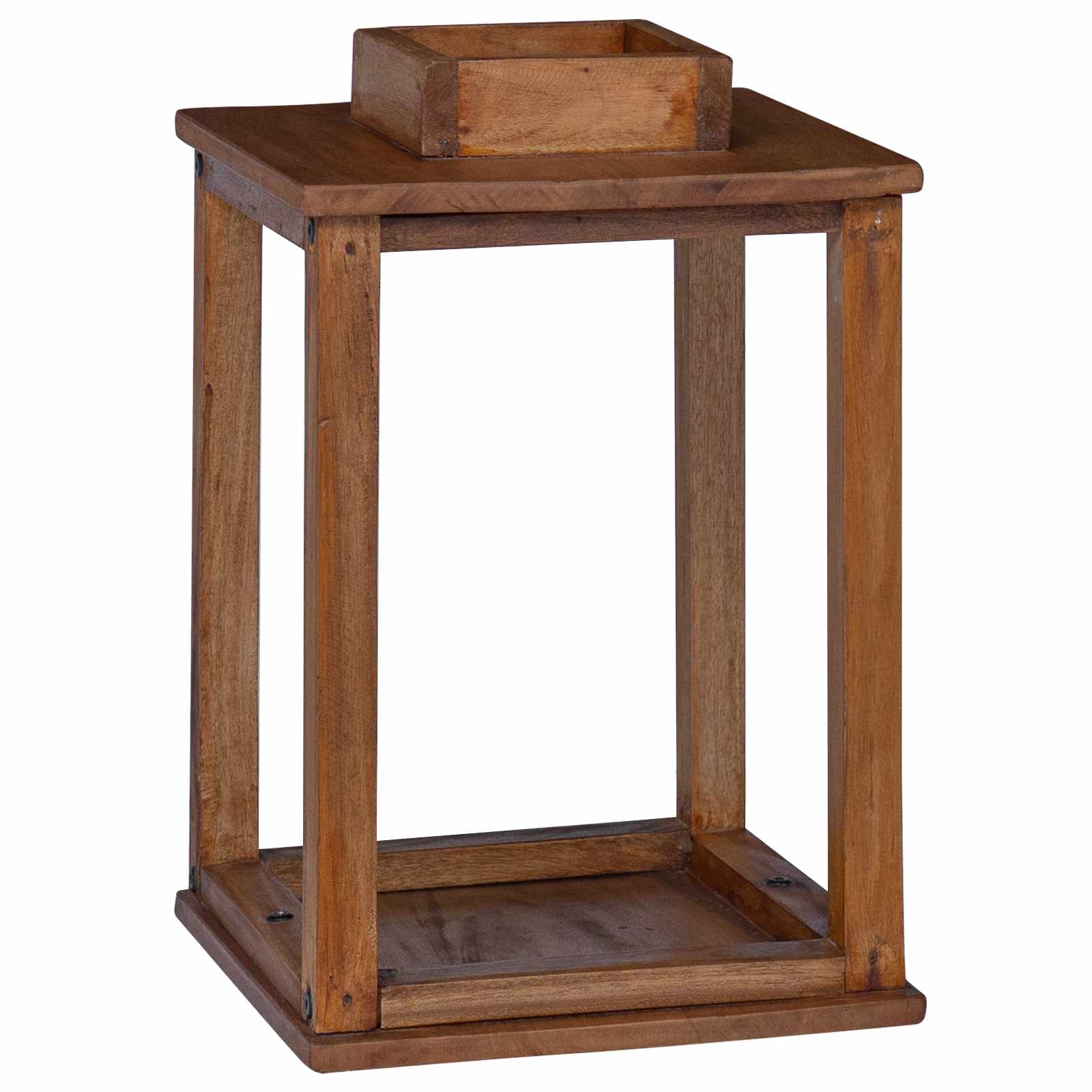 Lanterna 3 pz Naturale 30 x 30 x 44 cm Legno di Mogano