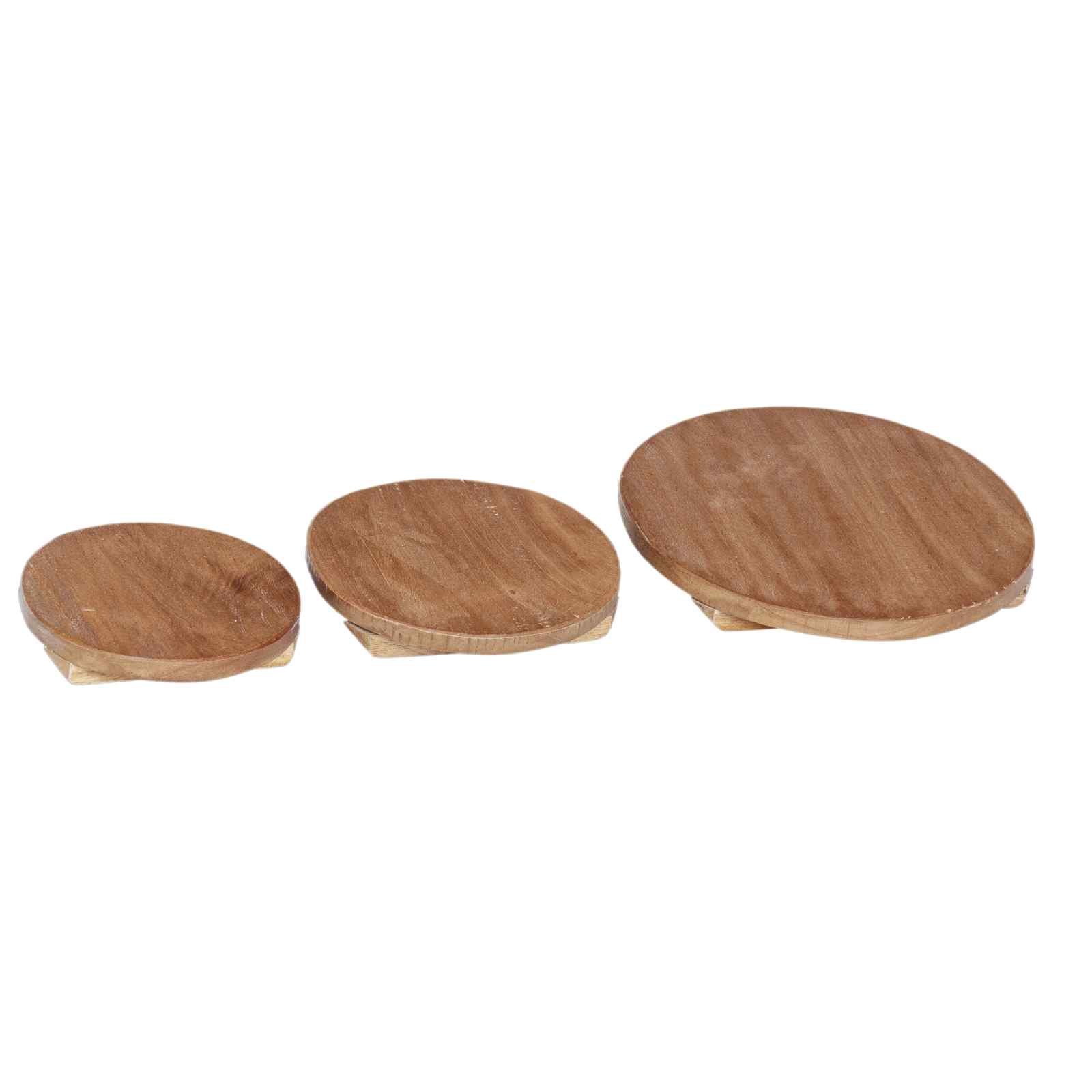 Sgabello per Piante 3 pz Naturale 29 x 29 x 3,5 cm