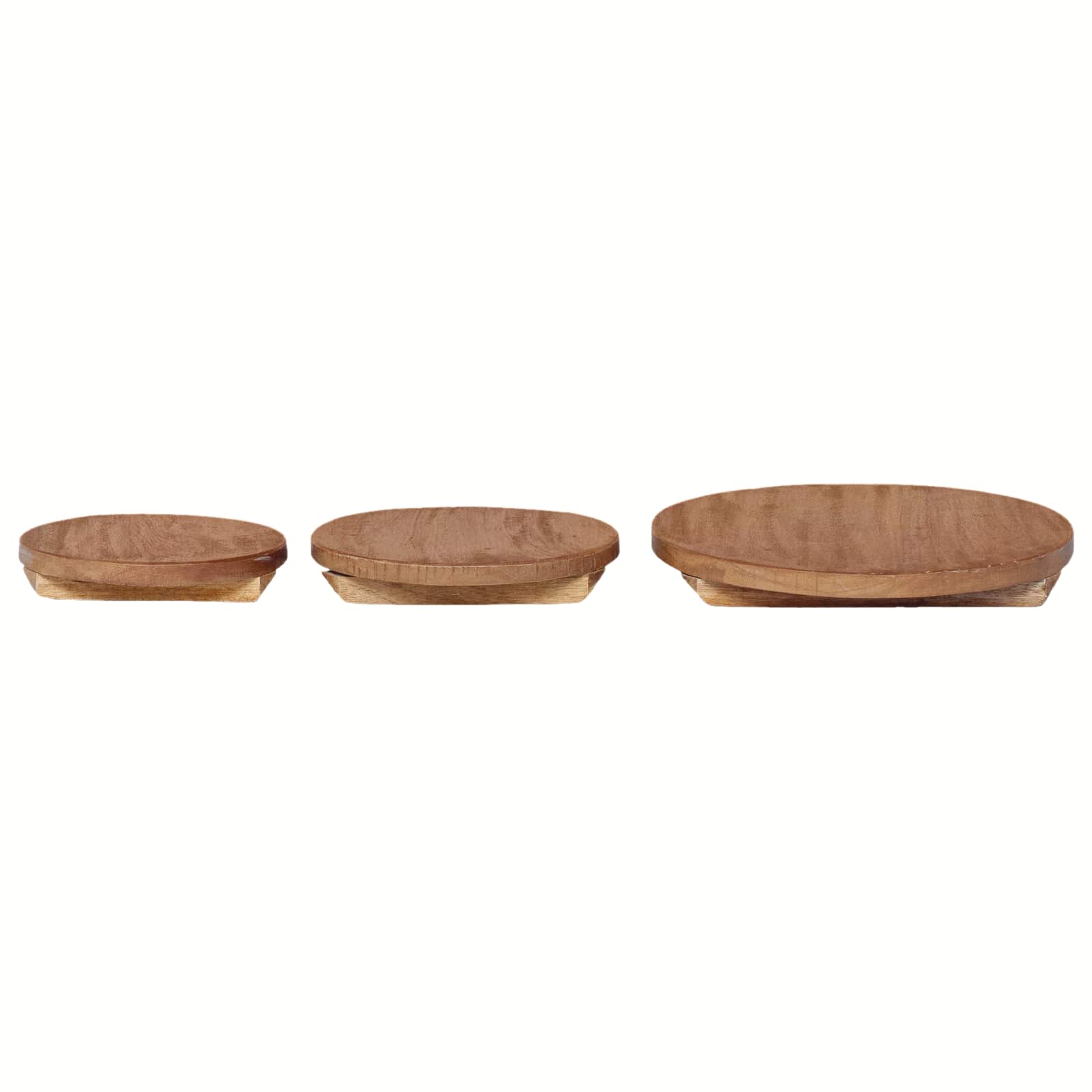 Sgabello per Piante 3 pz Naturale 29 x 29 x 3,5 cm