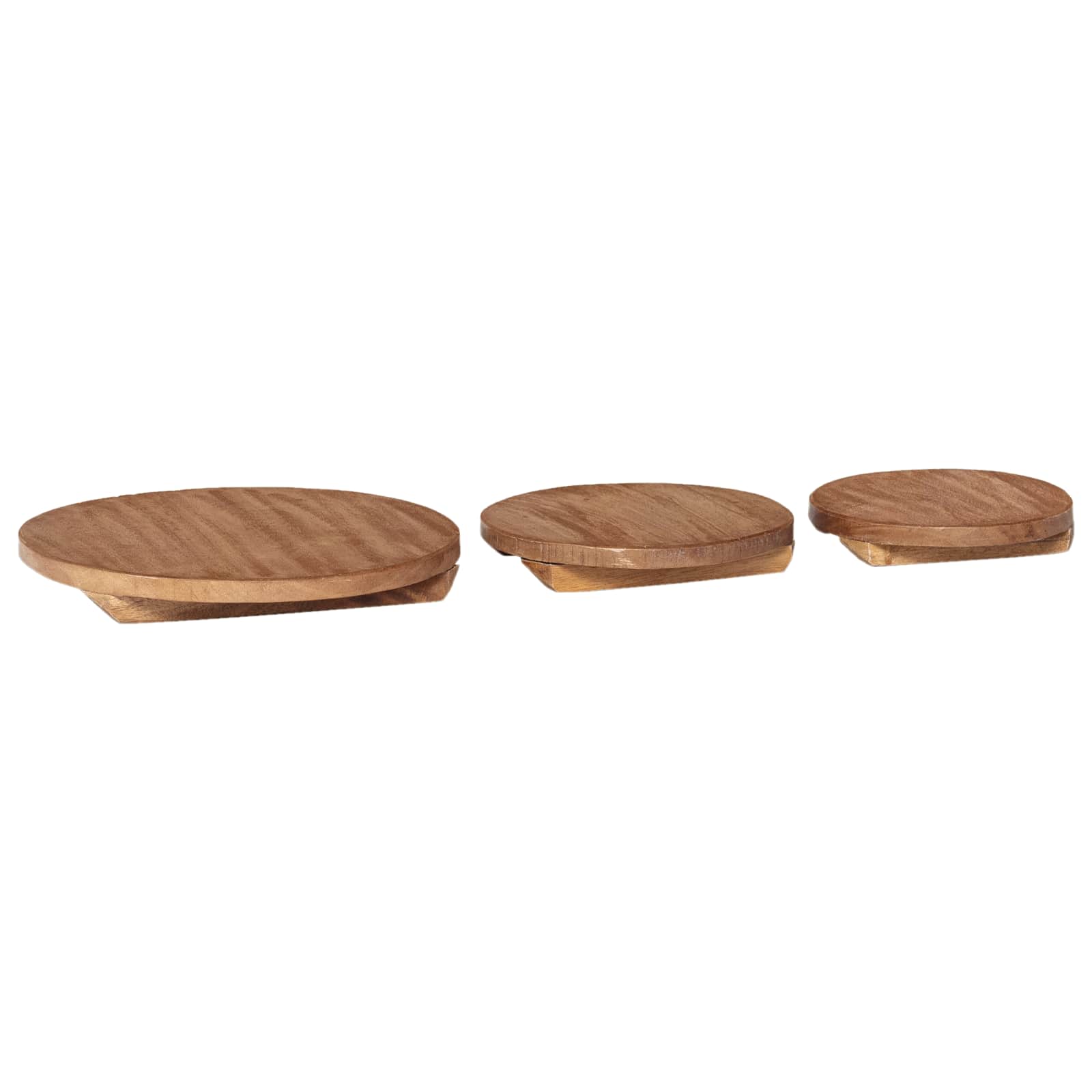 Sgabello per Piante 3 pz Naturale 29 x 29 x 3,5 cm