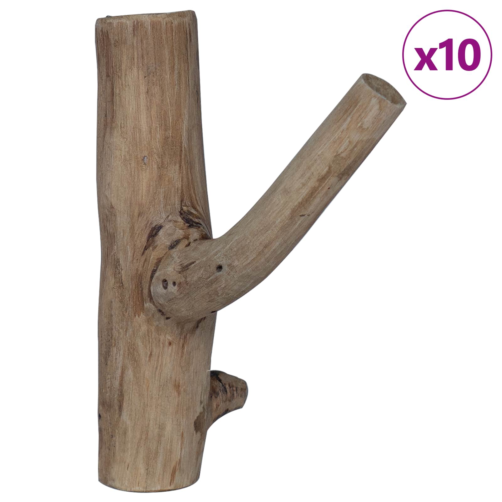 Gancio Marrone 4 x 4 x 14 cm Legno Recuperato Massello
