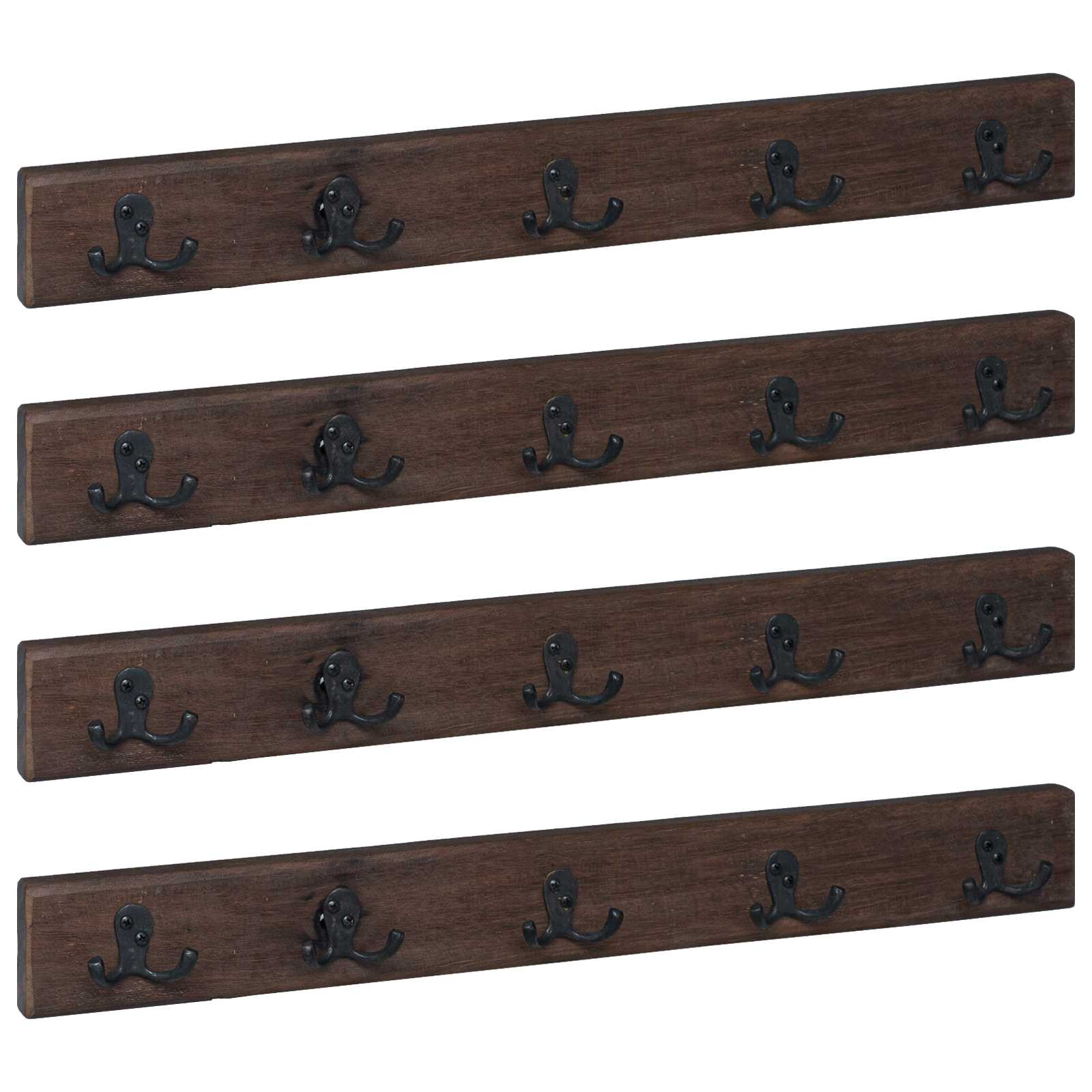 Gruccia Marrone 60 x 7 x 8 cm Legno Recuperato Massello