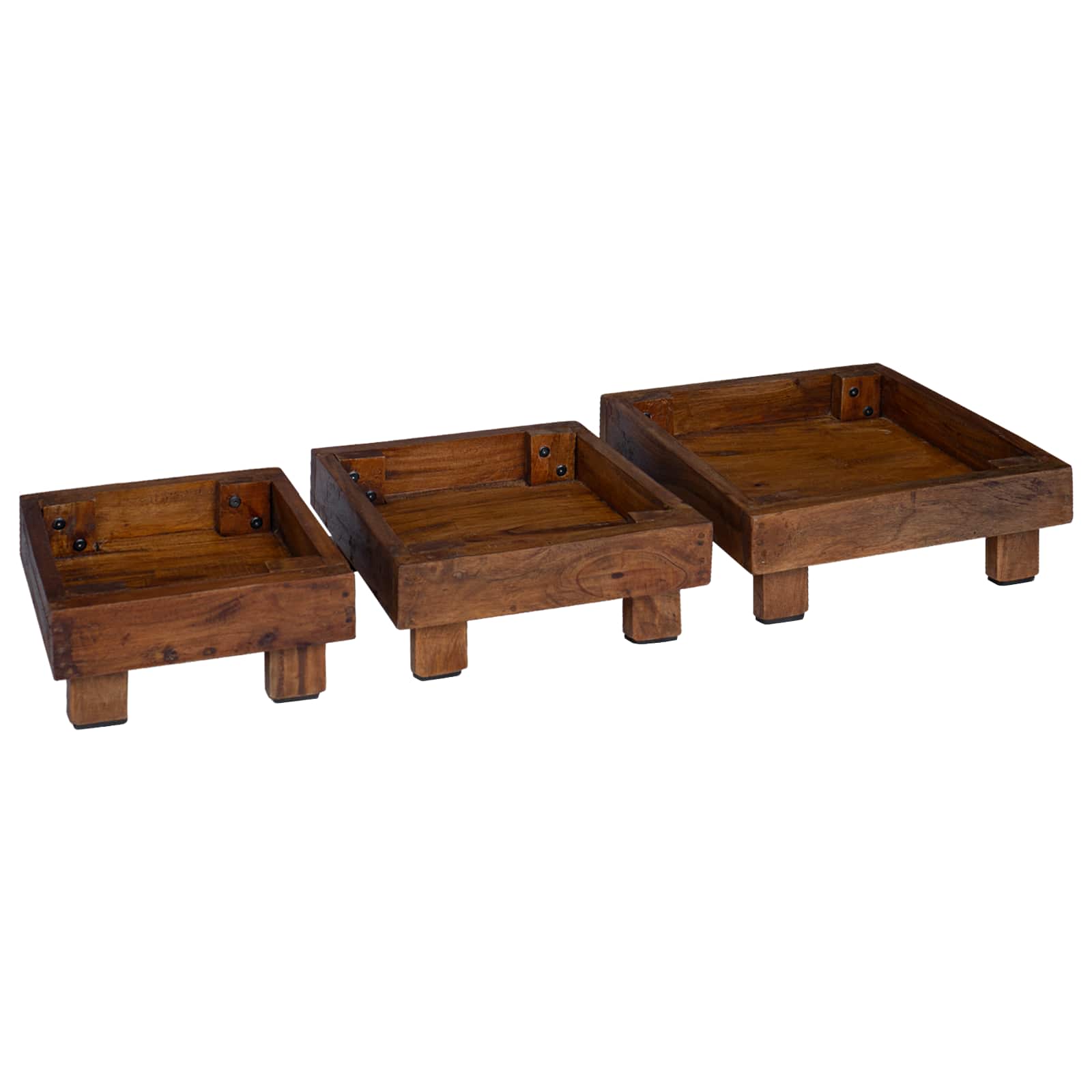 Supporto per piante 3 pz Marrone 35 x 35 x 12 cm