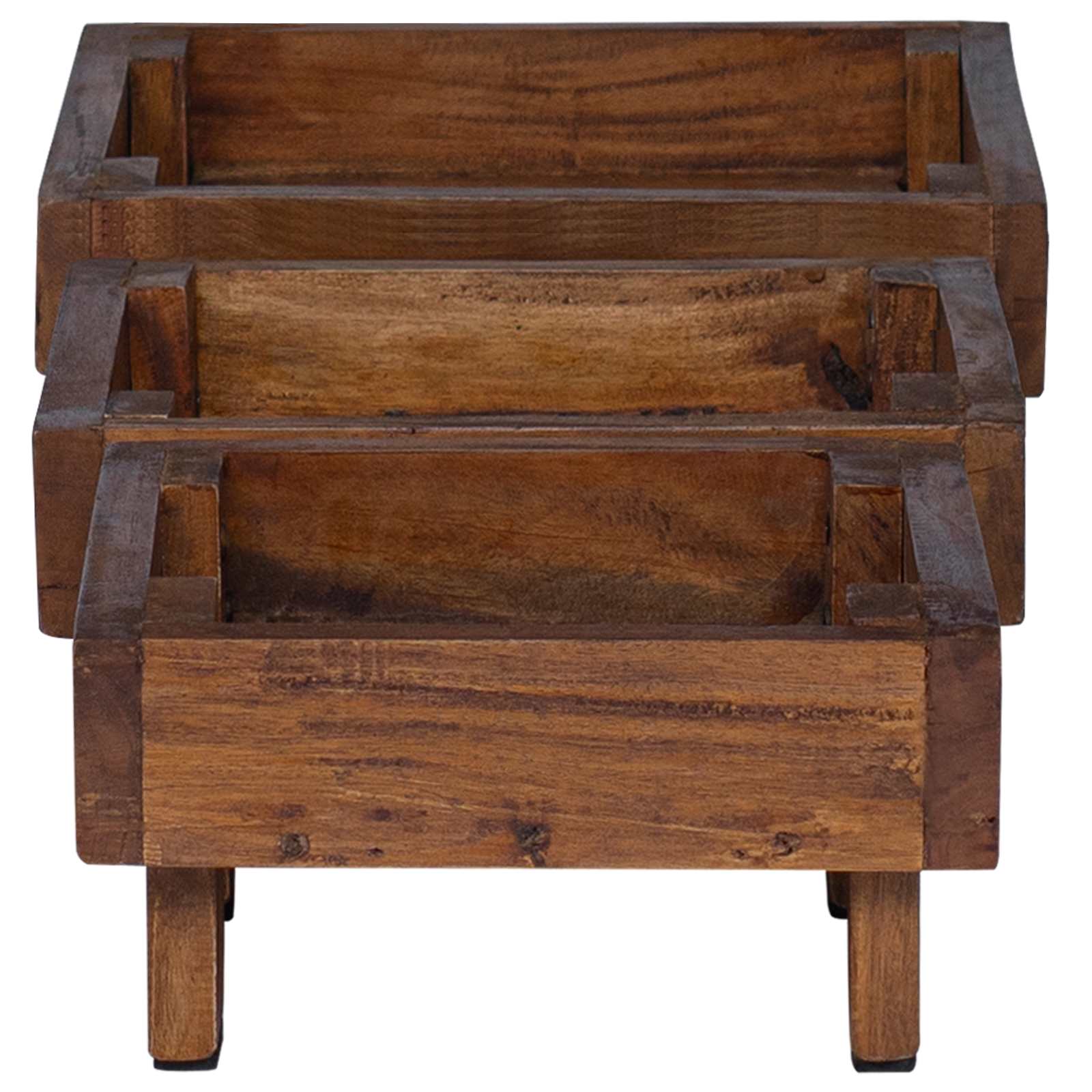 Supporto per piante 3 pz Marrone 35 x 35 x 12 cm